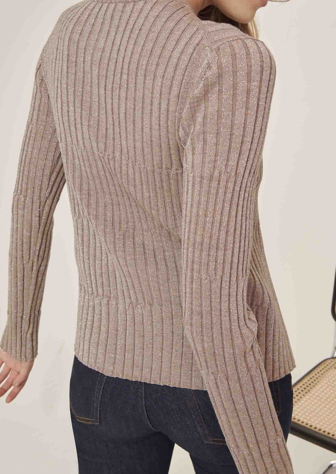 Gilet Gentleman beige en merinos extrafin Faume - seconde main