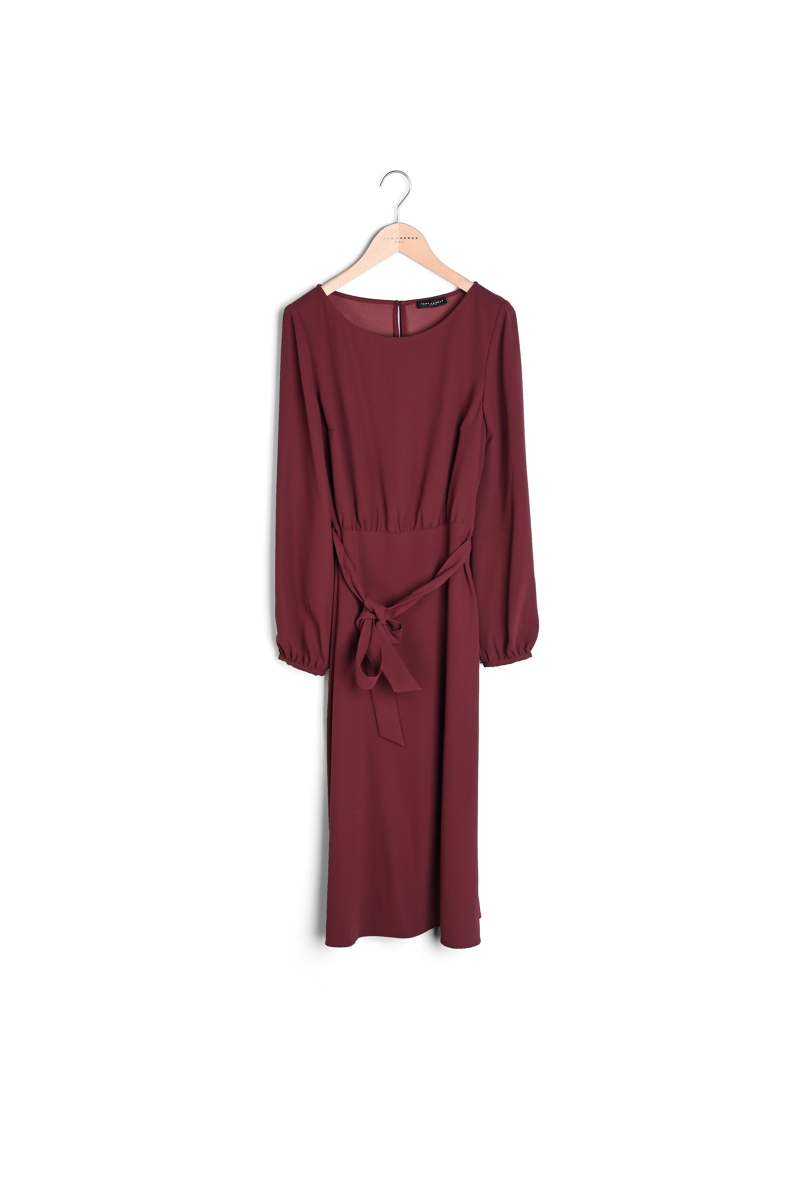 Robe Rilly bordeaux en crêpe envers satin Faume - seconde main