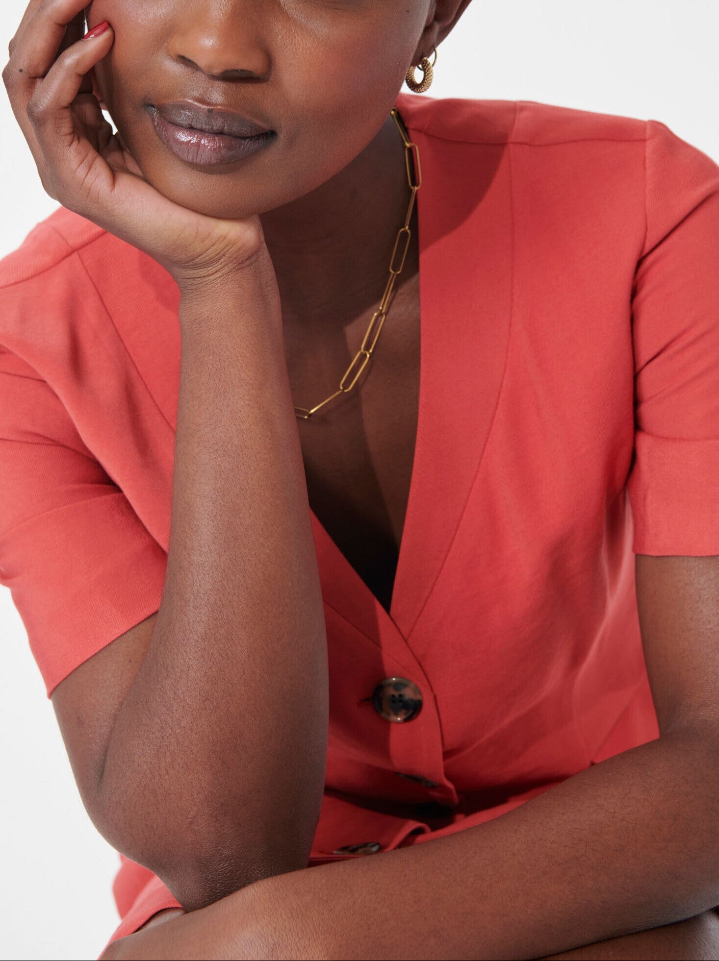 Robe Rybica corail en viscose Faume - seconde main