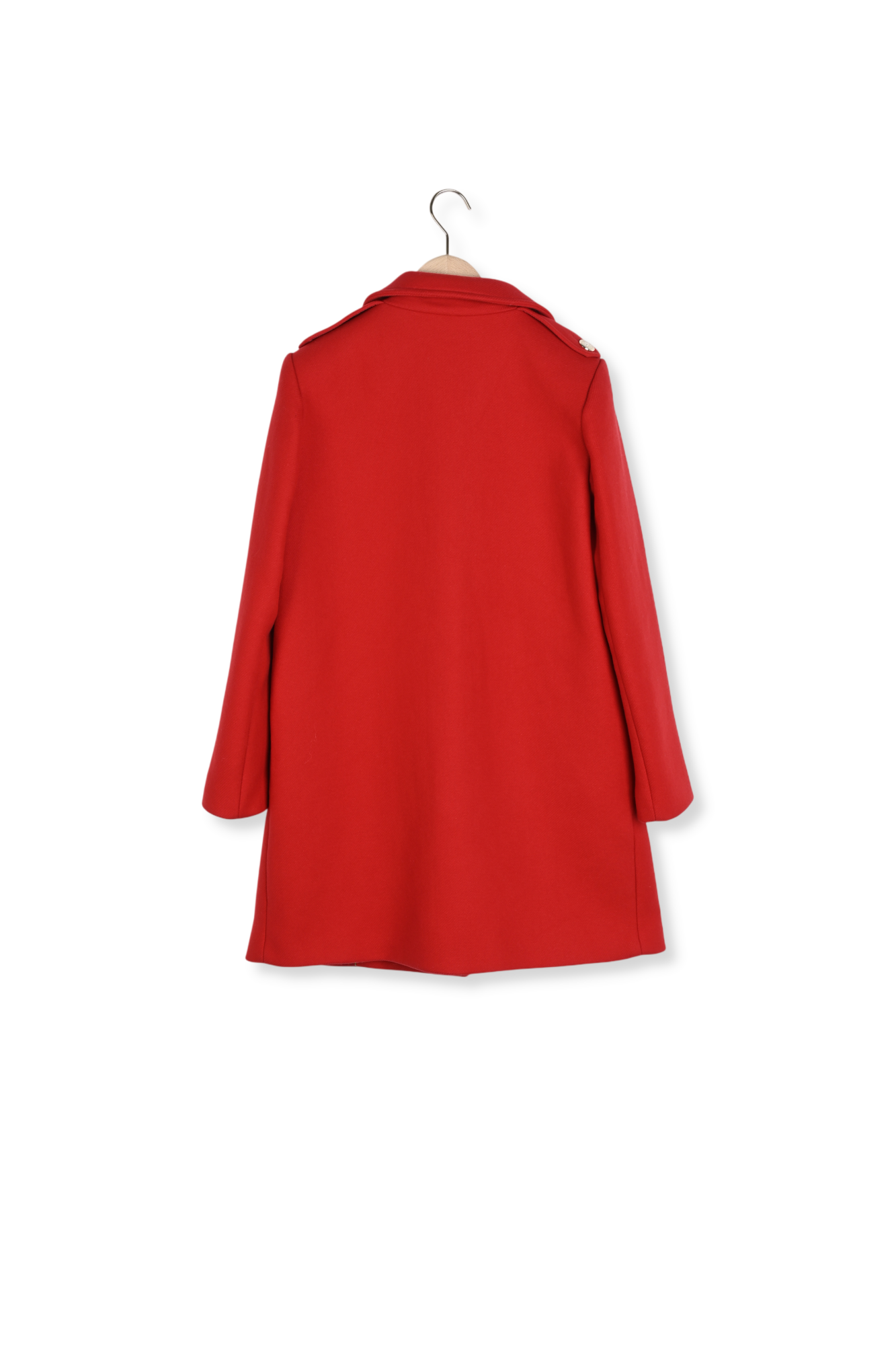 Manteau Mure rouge en drap de laine Faume - seconde main