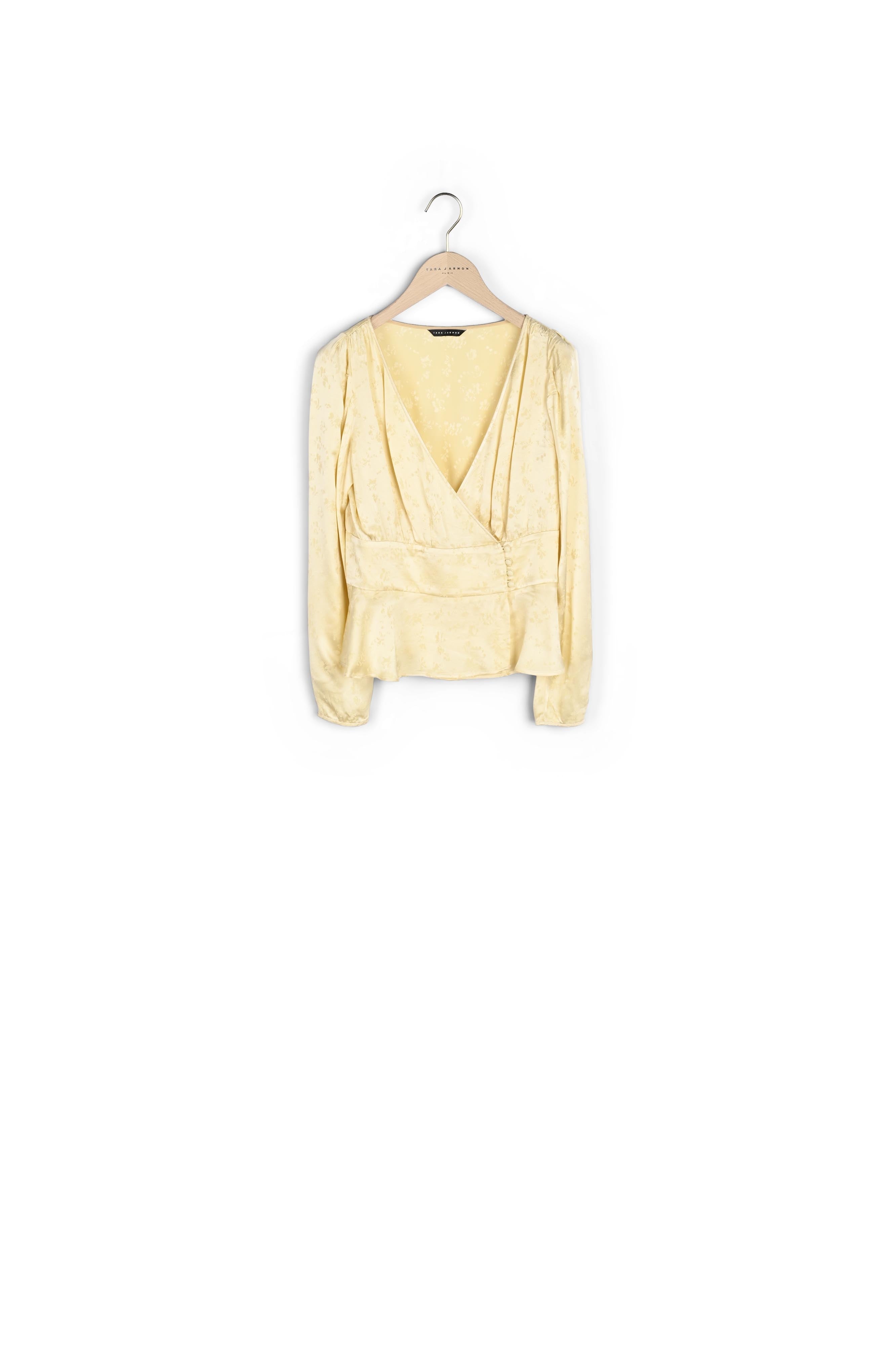 Top Tanais en jacquard fleuri vanille Faume - seconde main