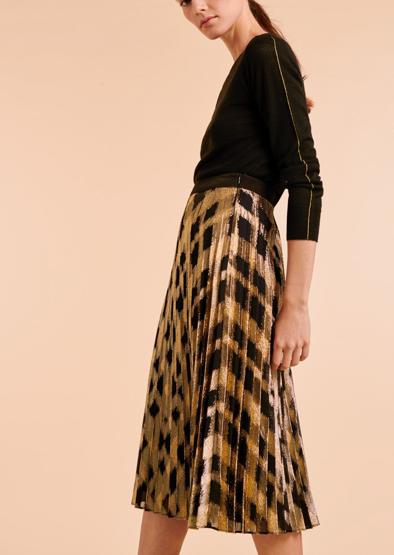 Jupe midi Jasmine en jacquard lurex Faume - seconde main