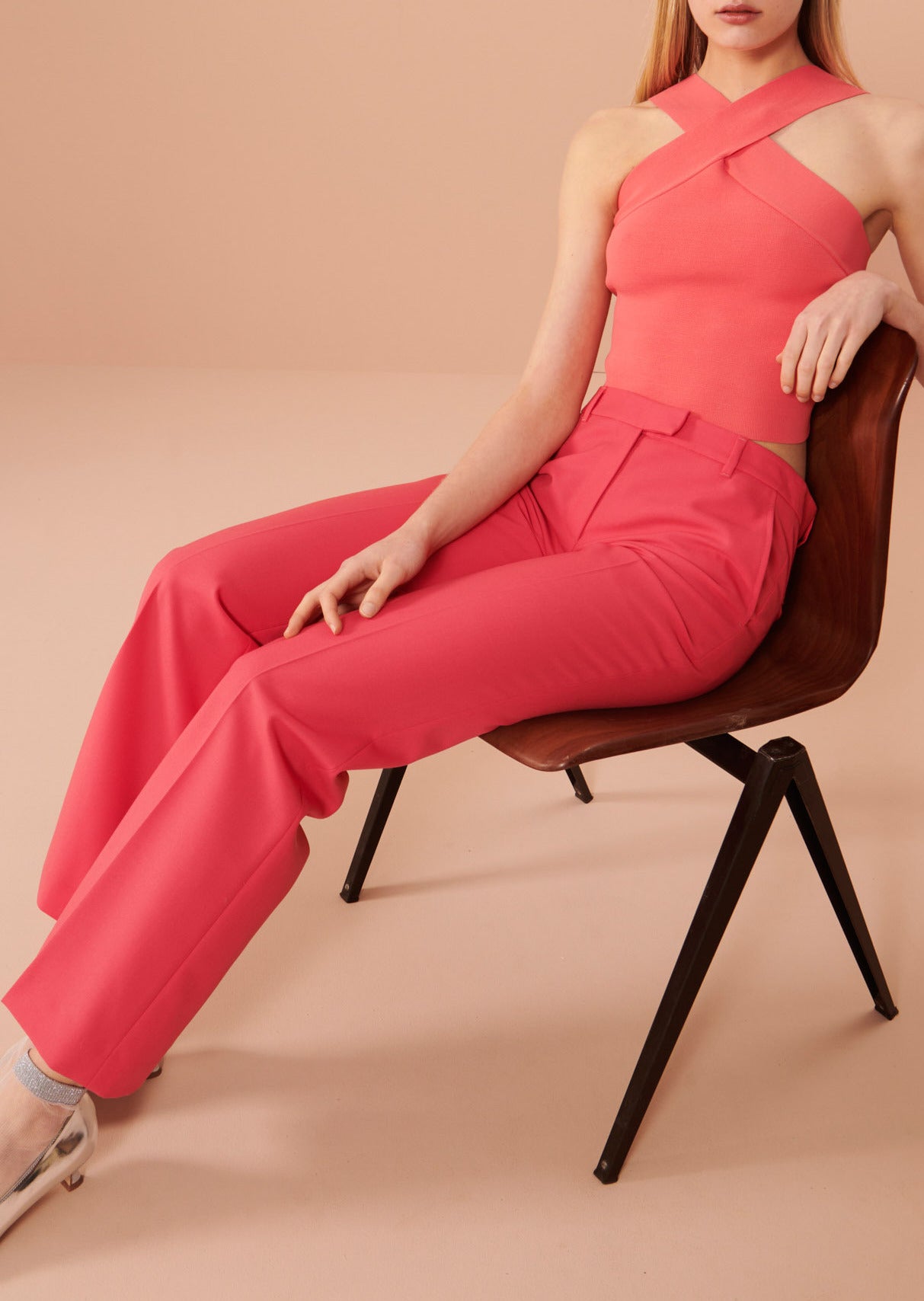 Pantalon Patti rose en laine froide Faume - seconde main