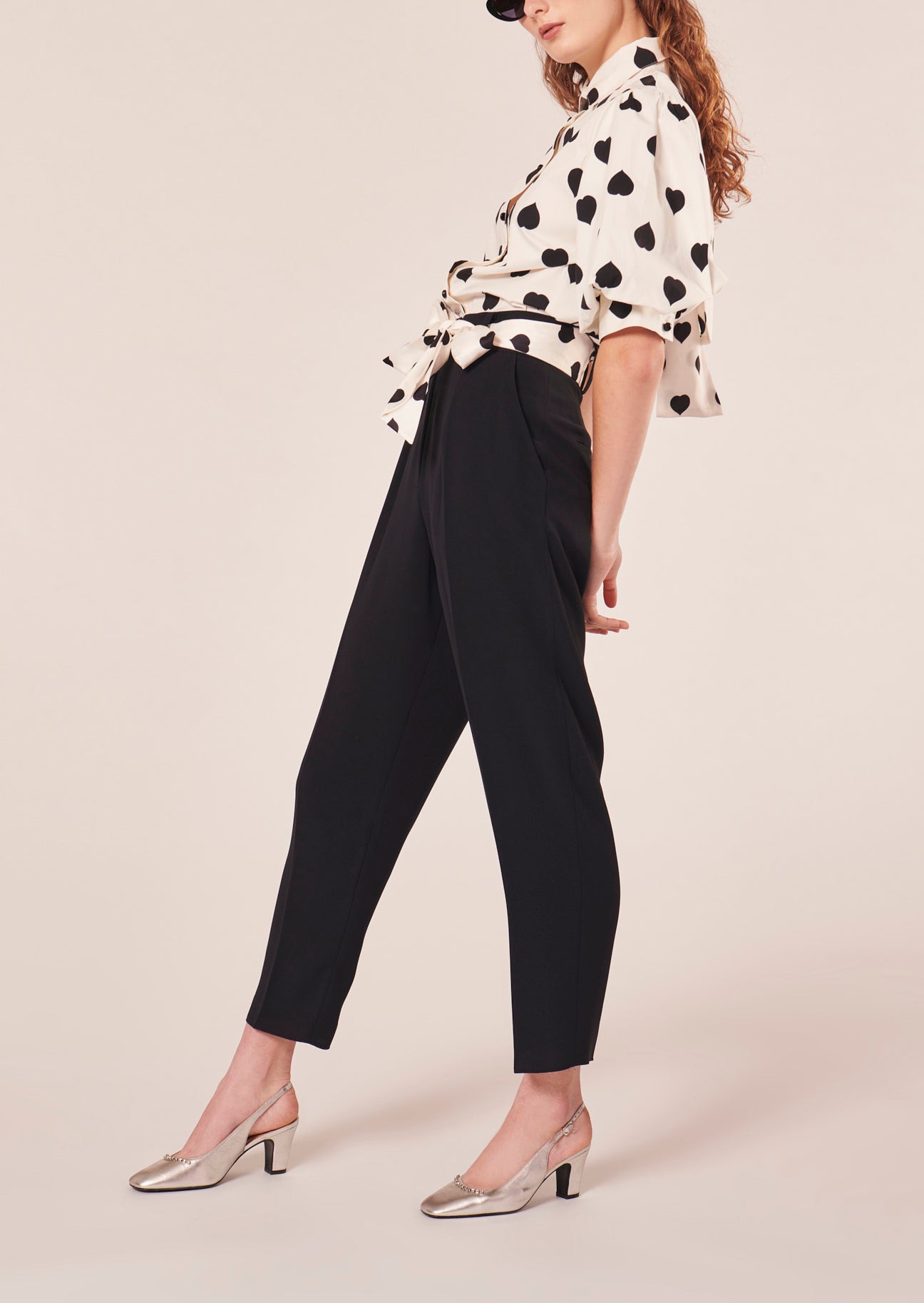 Pantalon Paga noir en crêpe Faume - seconde main