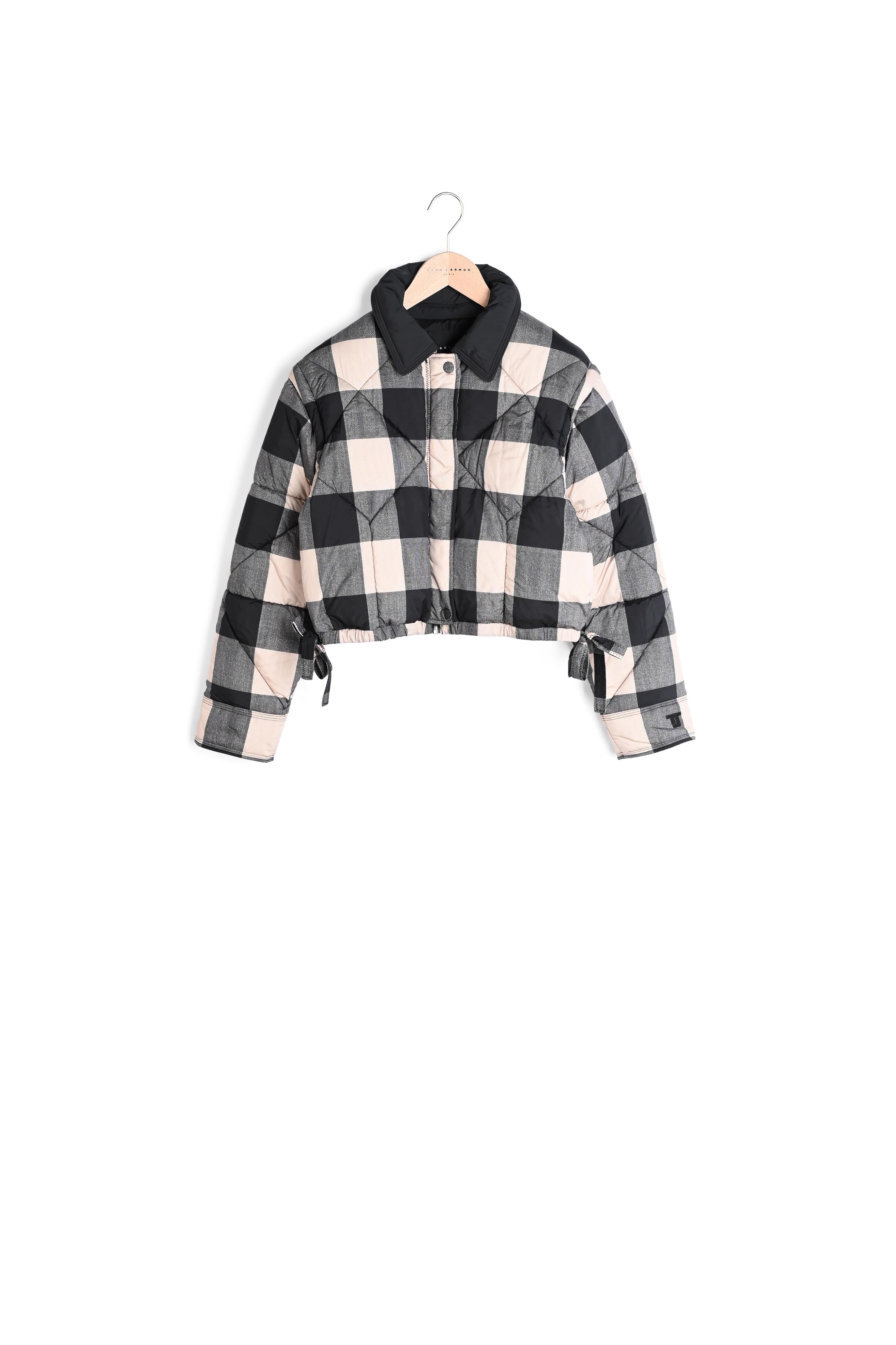 Doudoune courte Dolly noire en vichy Faume - seconde main