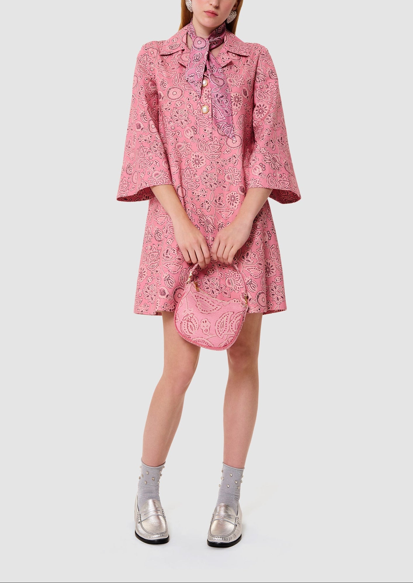 Robe rose imprimé bandana Ross Faume - seconde main