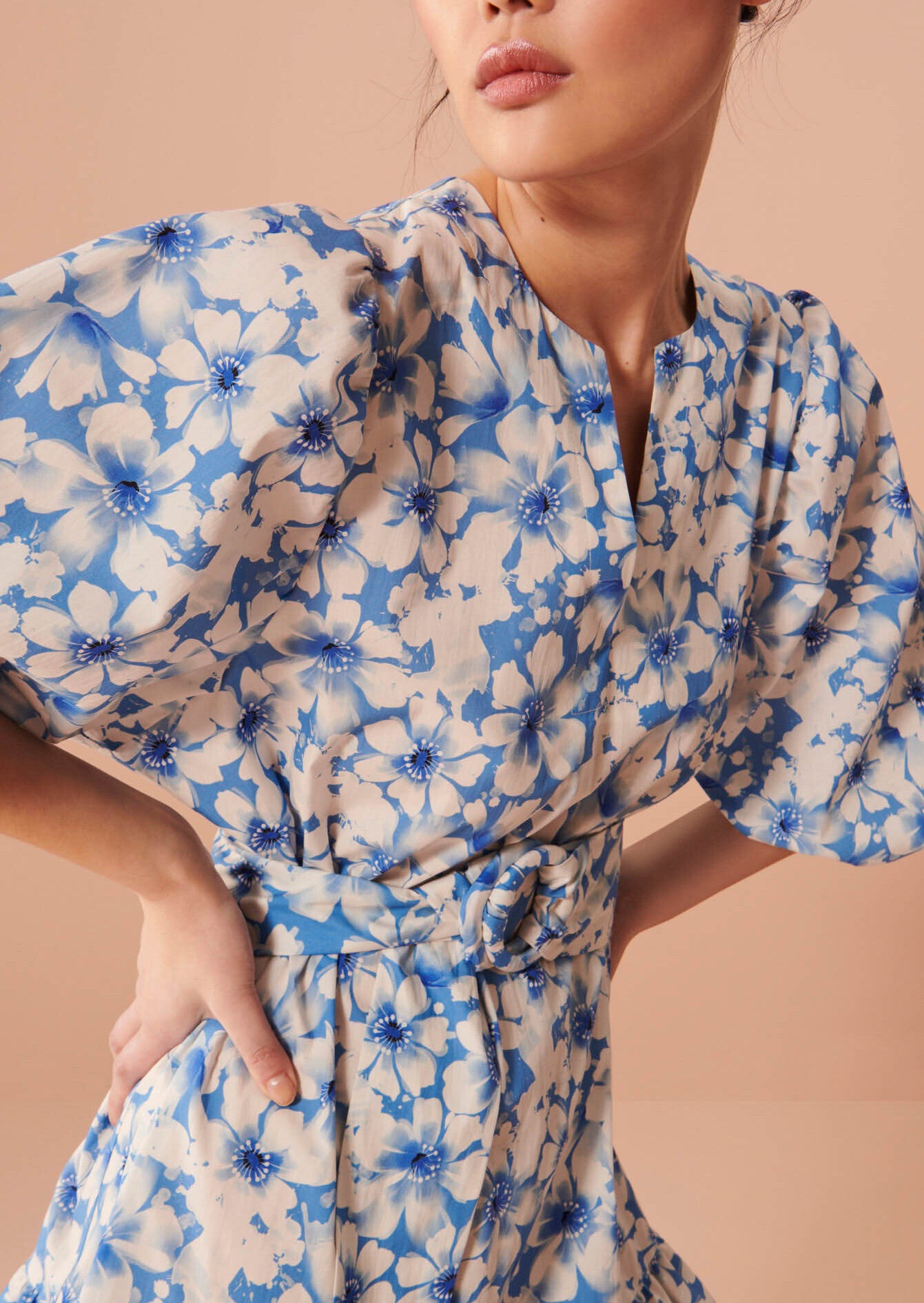 Robe Rosabetta bleue imprimé fleuri Faume - seconde main