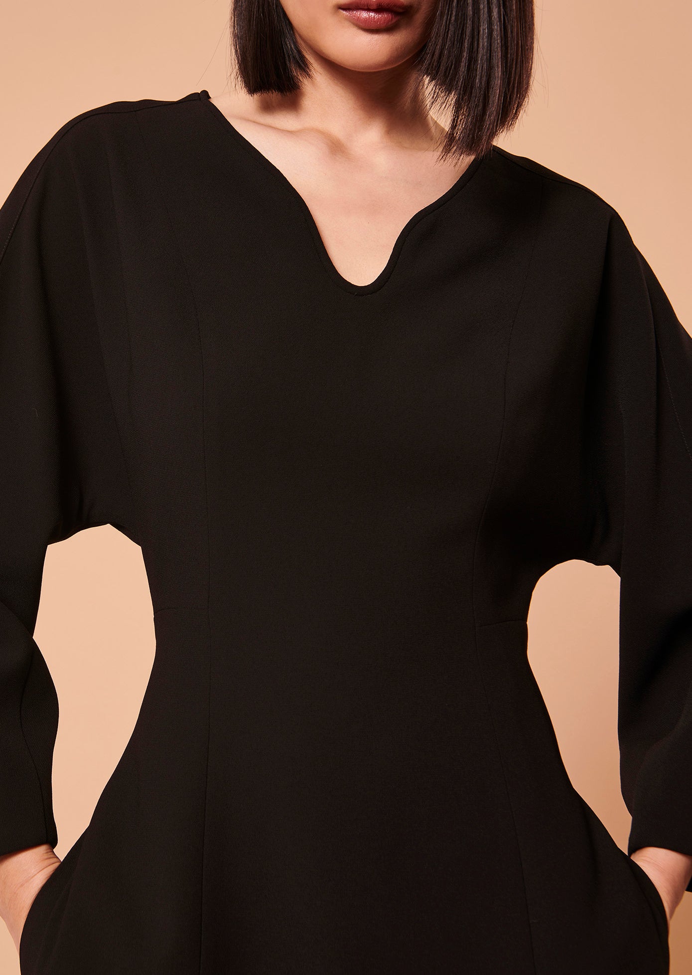 Robe Rexie noire en crêpe Faume - seconde main