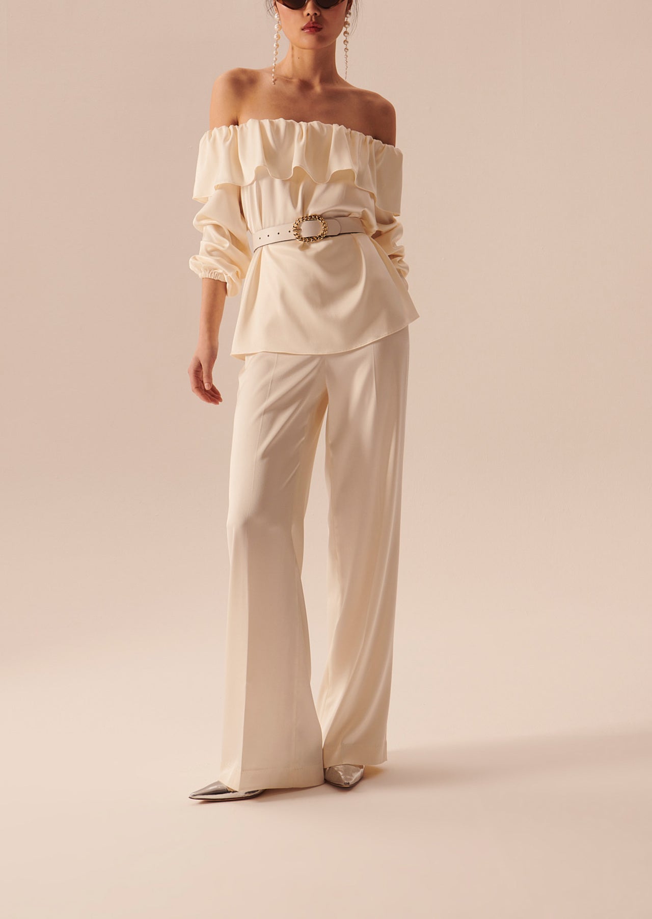 Top Tristan écru en satin Faume - seconde main