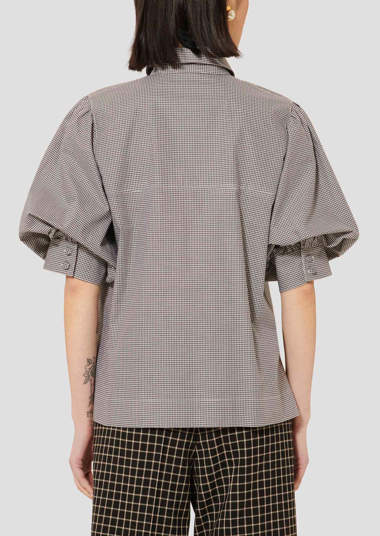 Chemise noire en vichy Calypso Faume - seconde main