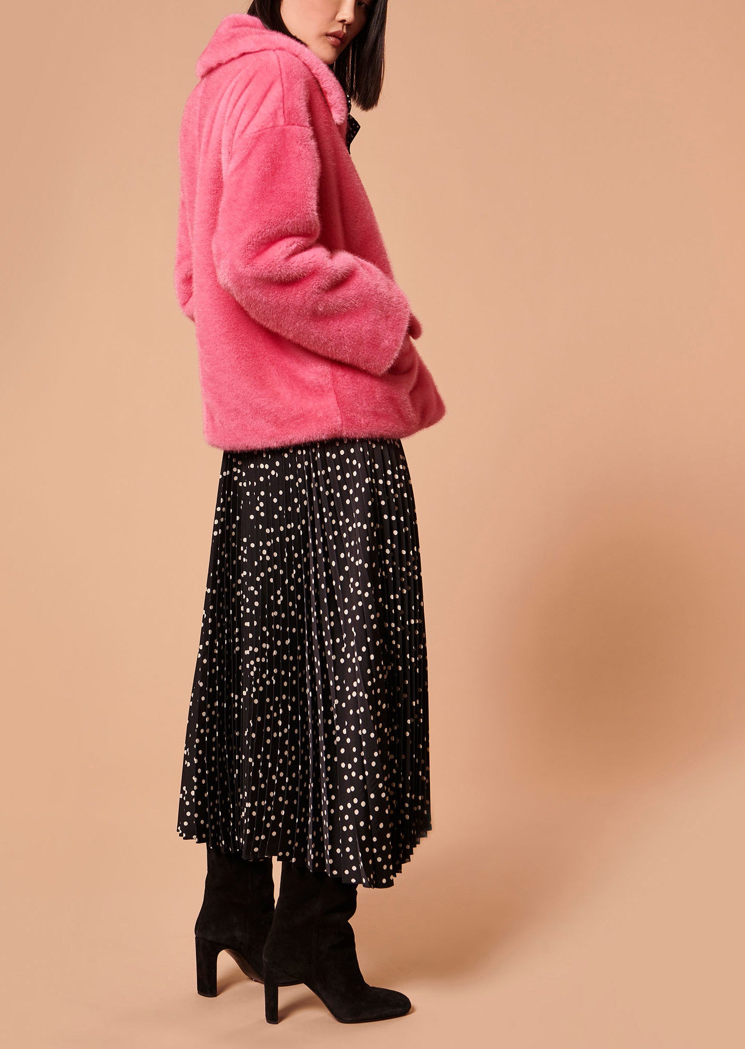 Manteau Matt rose en fausse fourrure Faume - seconde main