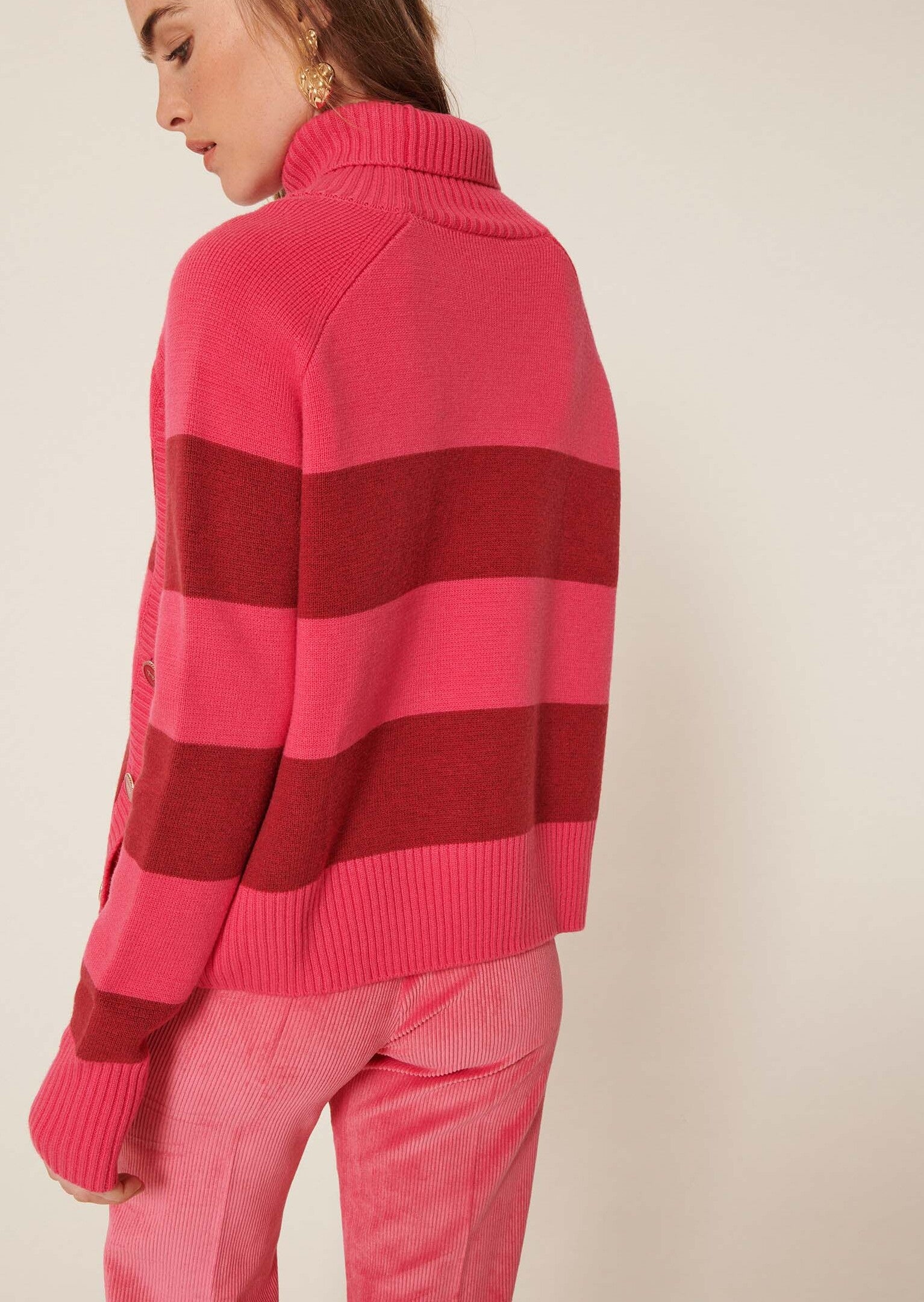 Pull Prague rose en laine Faume - seconde main