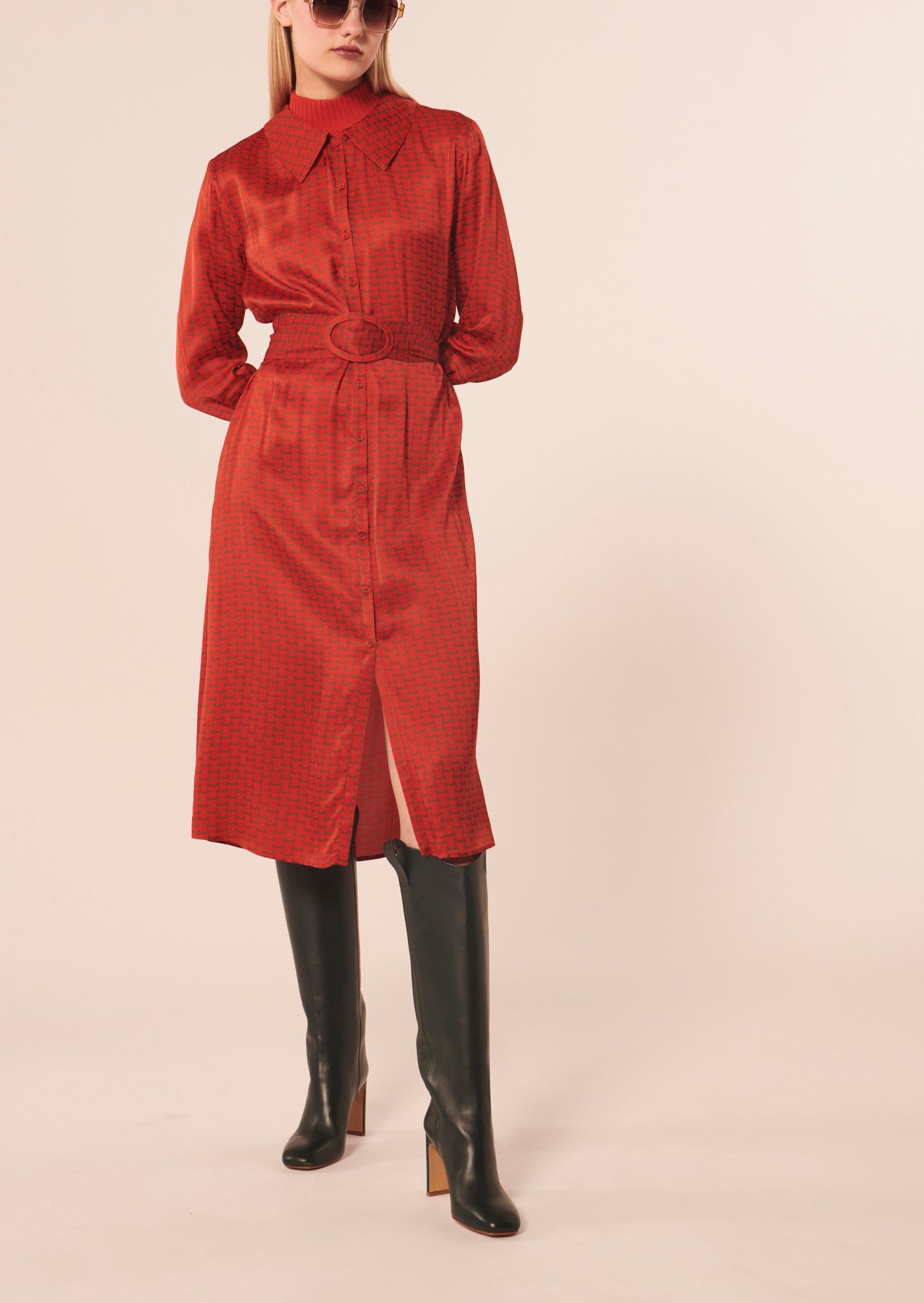 Robe Rachele rouge imprimé monogramme Faume - seconde main