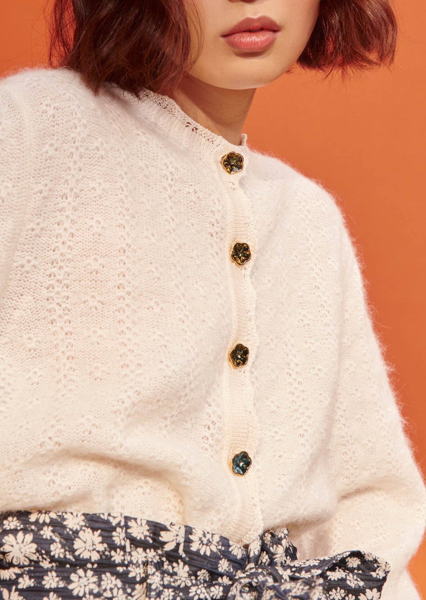 Gilet Gypsie écru en mohair et laine Faume - seconde main