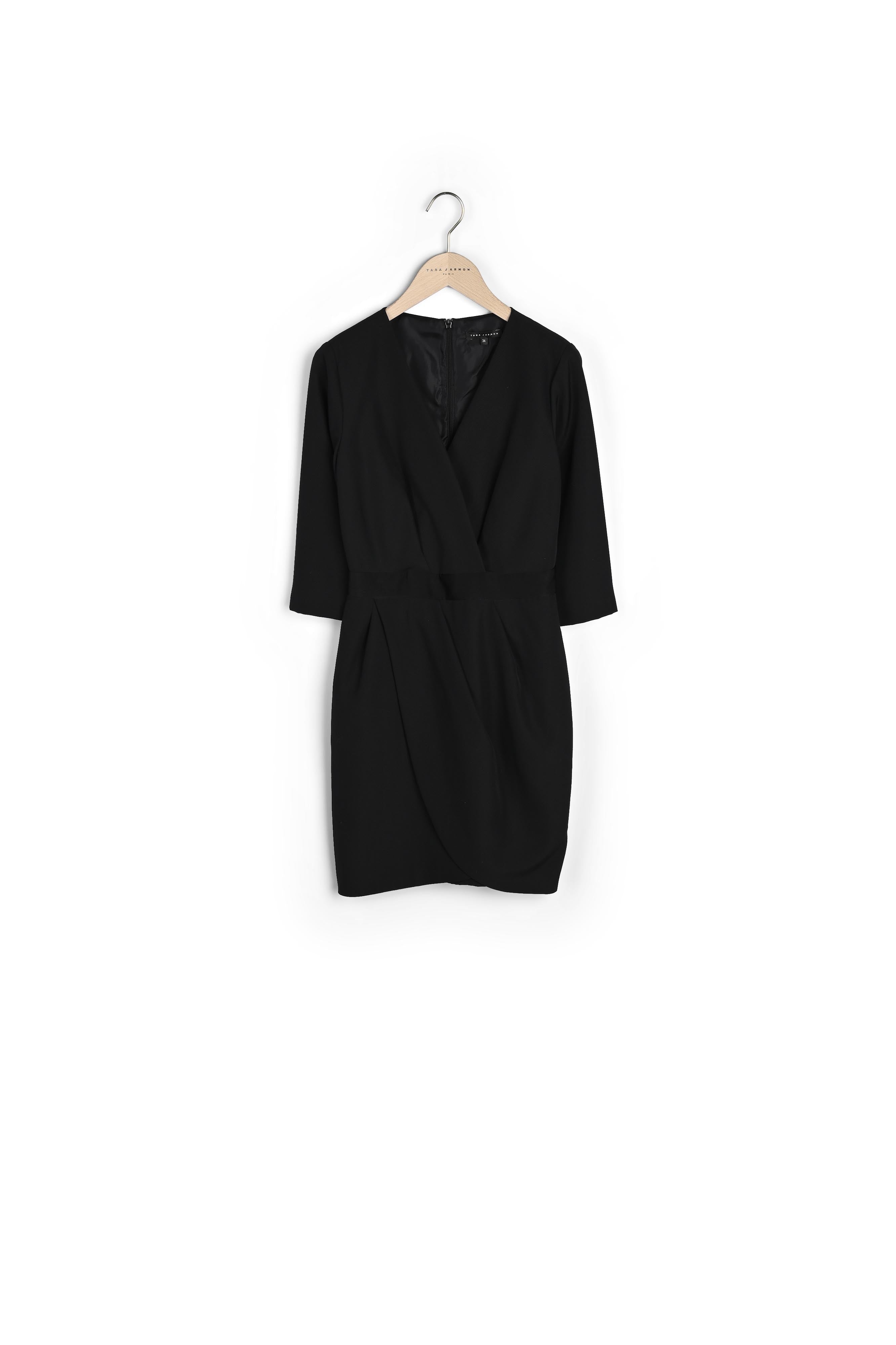 Robe Raquel noire effet croisé Faume - seconde main