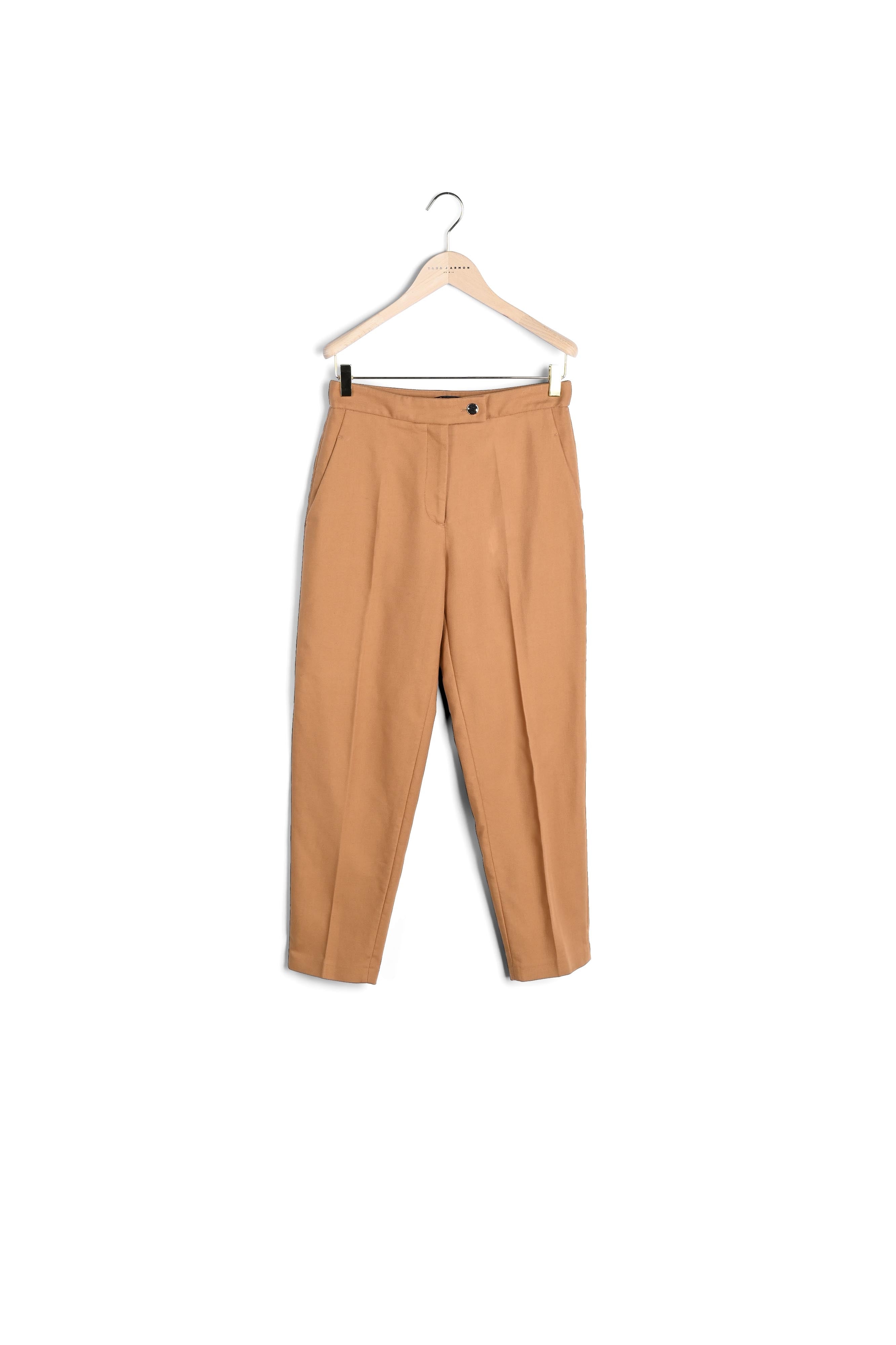 Pantalon cigarette Primerose camel en twill de coton Faume - seconde main