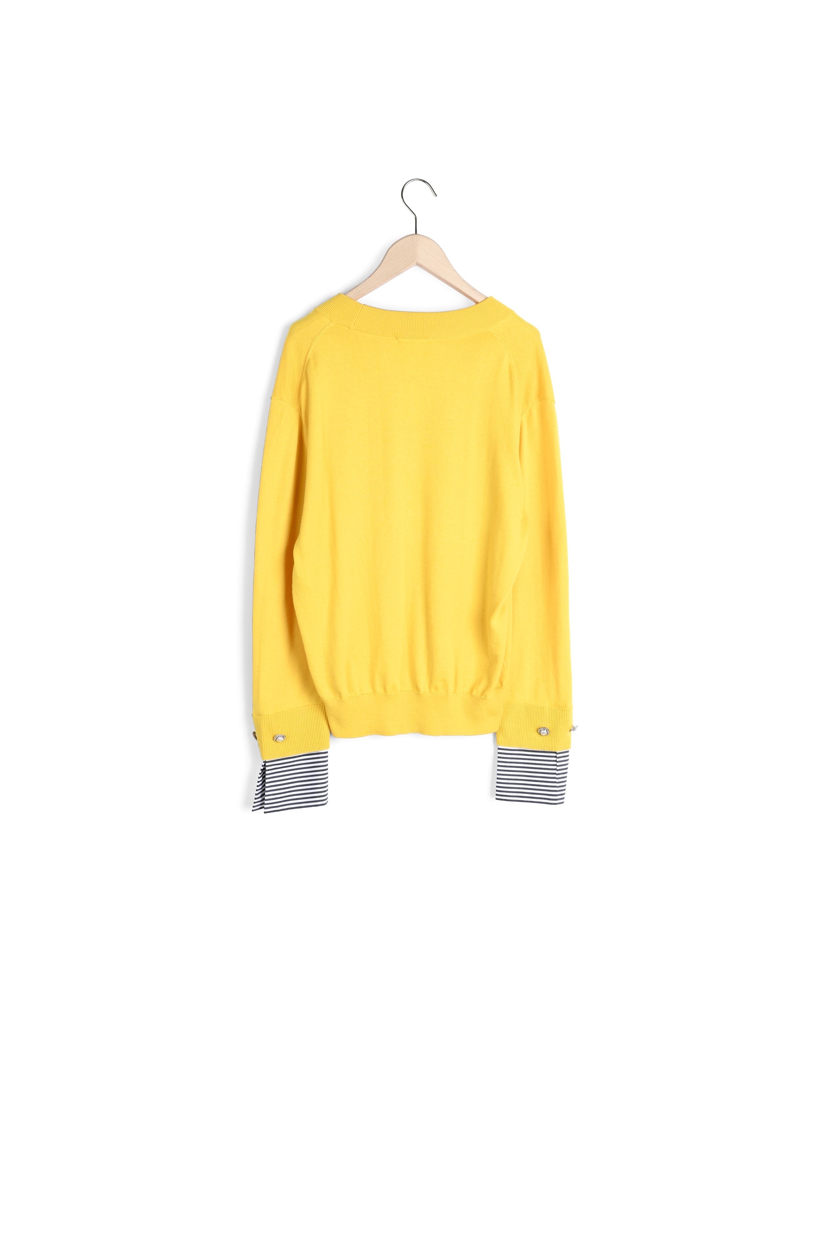 Pull Primrose jaune en coton et laine merinos extrafine Faume - seconde main