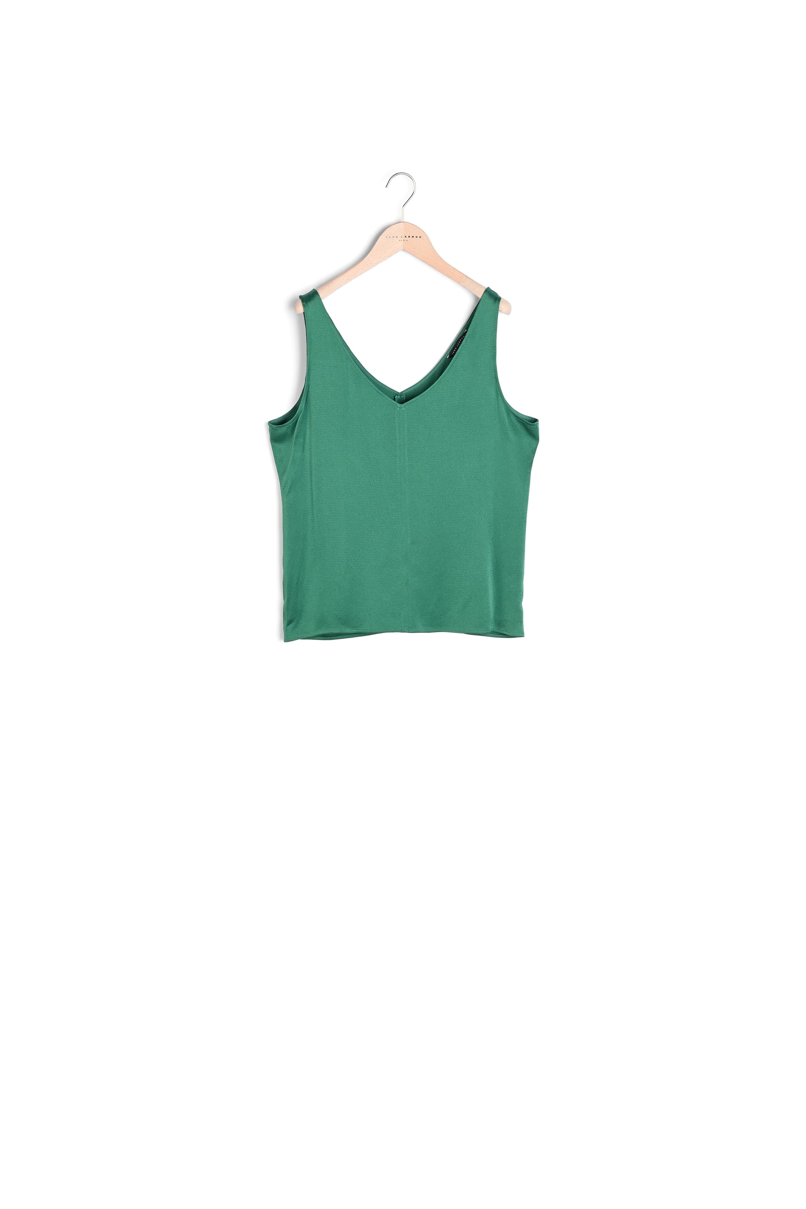 Débardeur Telia en crêpe martelé vert Faume - seconde main