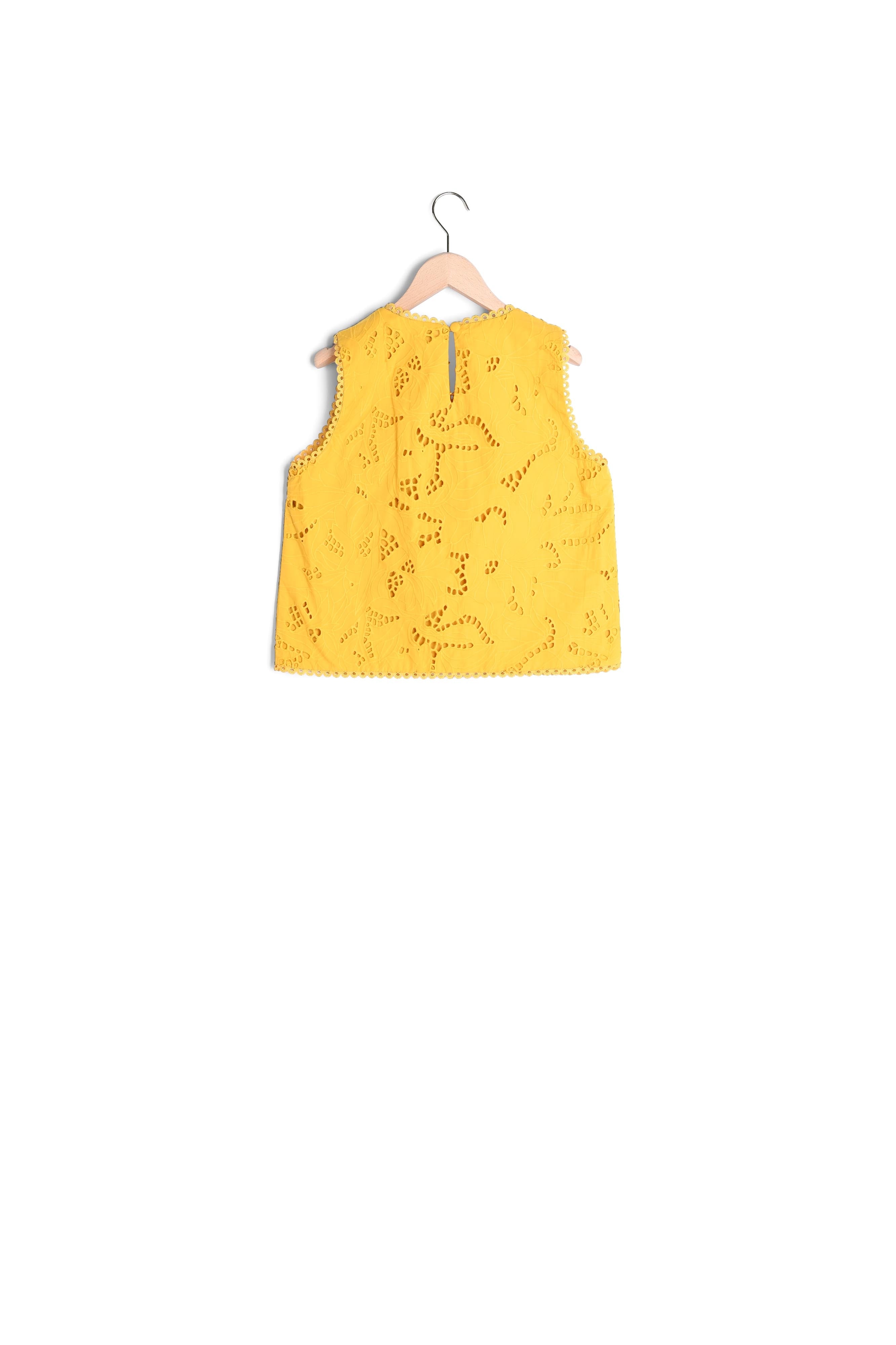 Top Thia jaune en broderie anglaise Faume - seconde main
