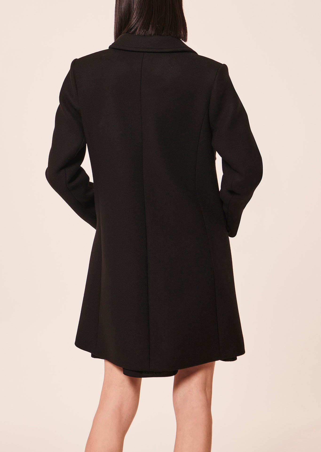 Manteau Marin noir en drap caban Faume - seconde main