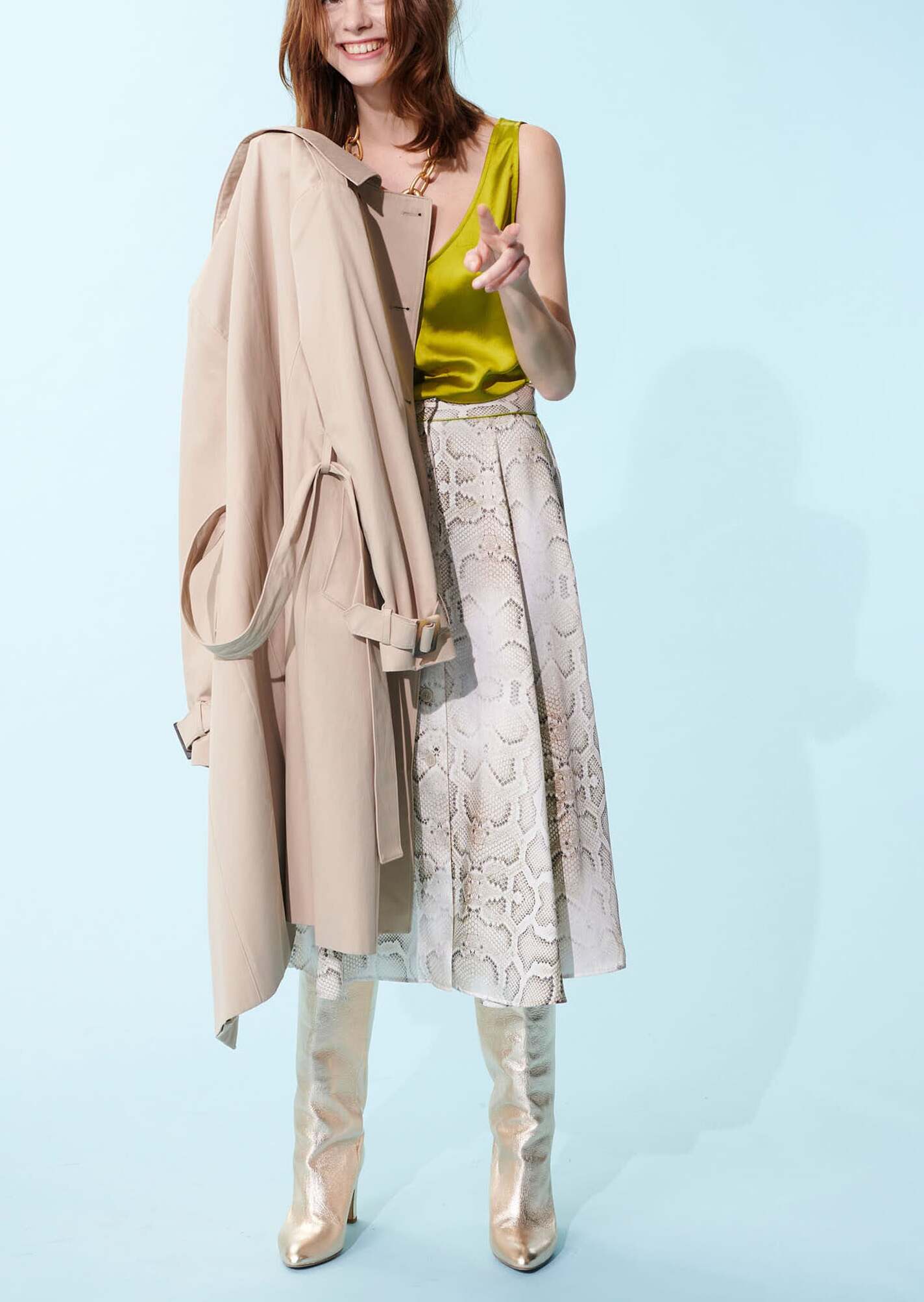 Jupe Jessa écrue imprimé python Faume - seconde main