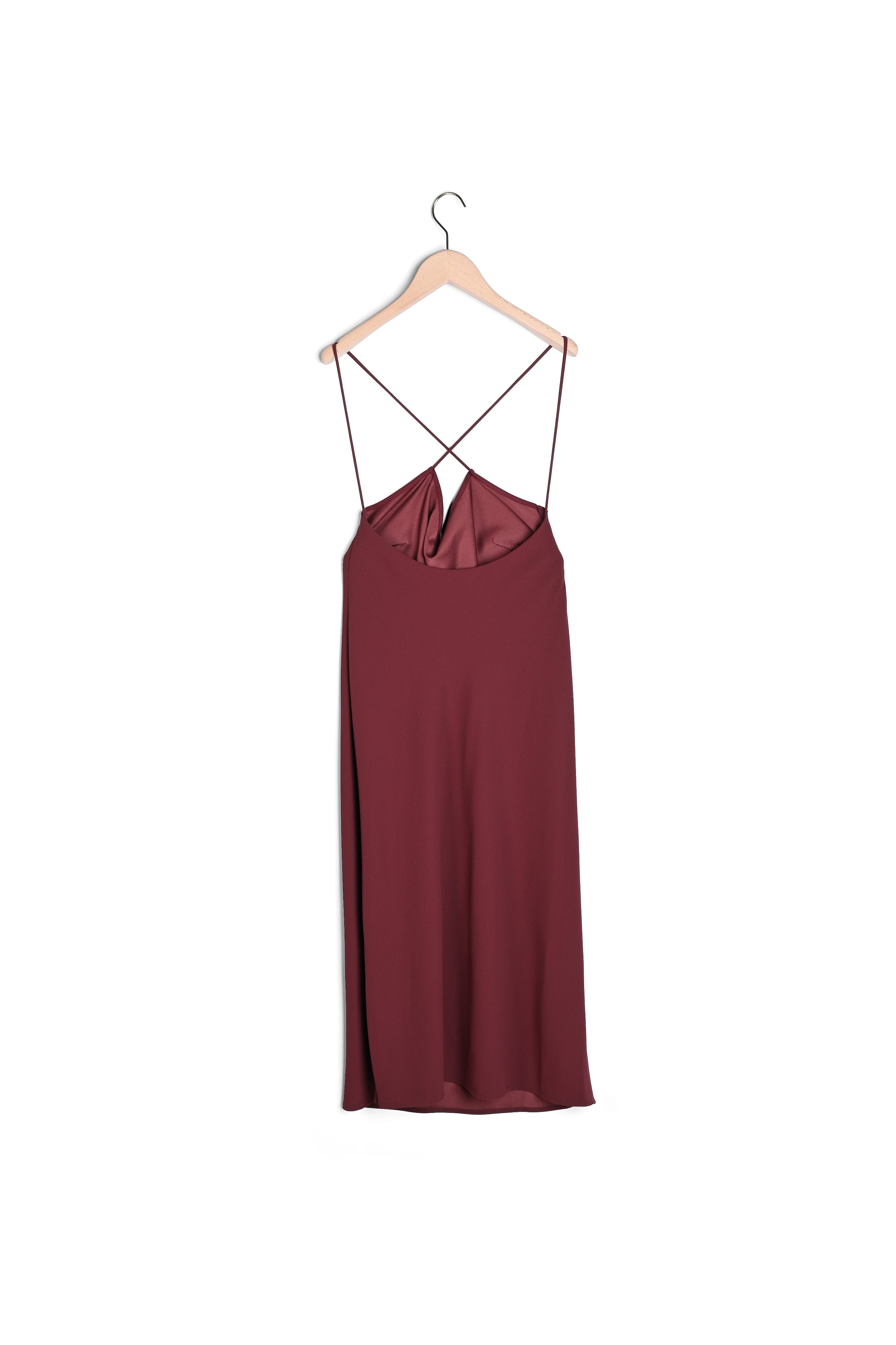 Robe Reany bordeaux en crêpe envers satin Faume - seconde main
