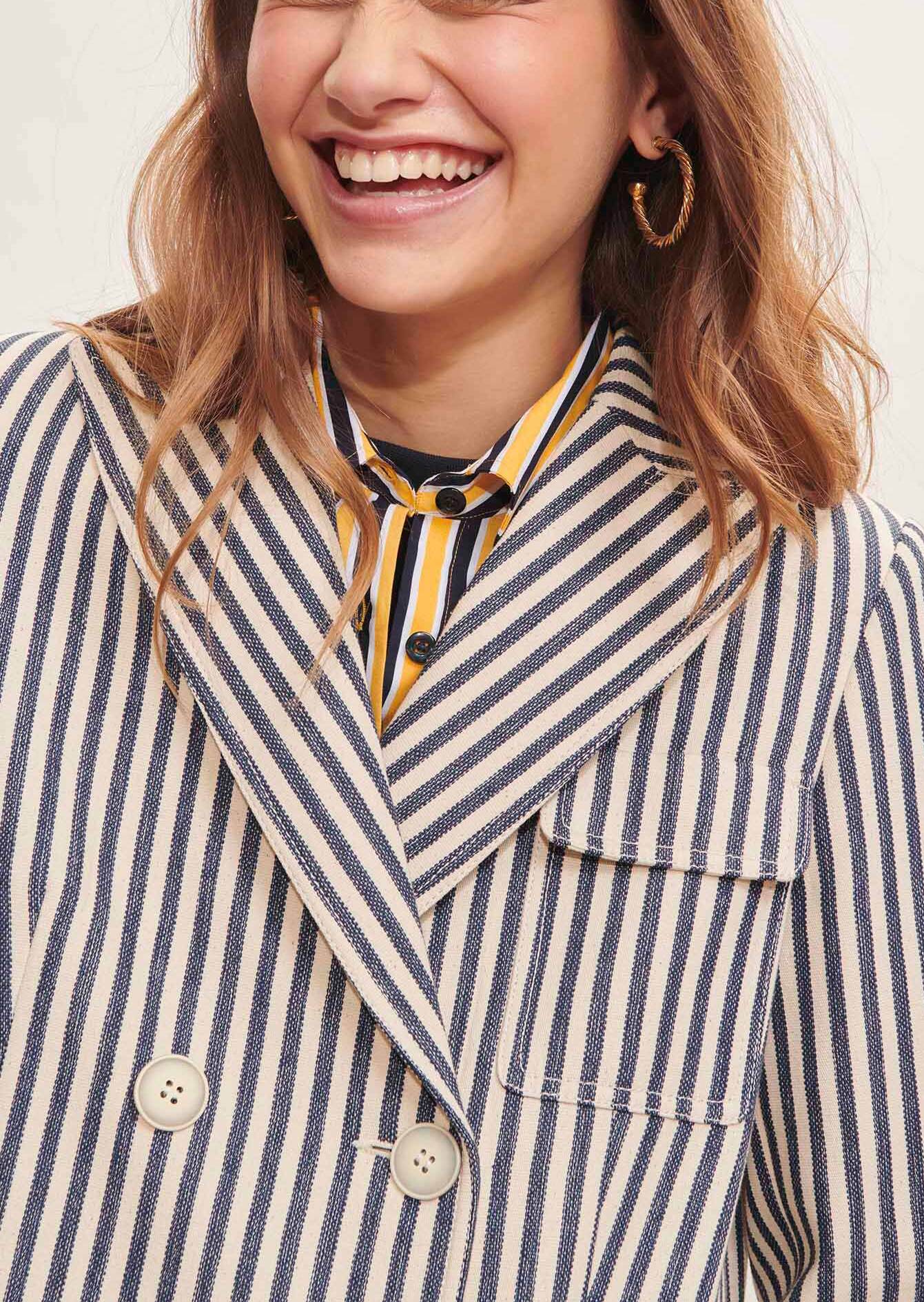 Veste Milo écrue rayée en coton Faume - seconde main