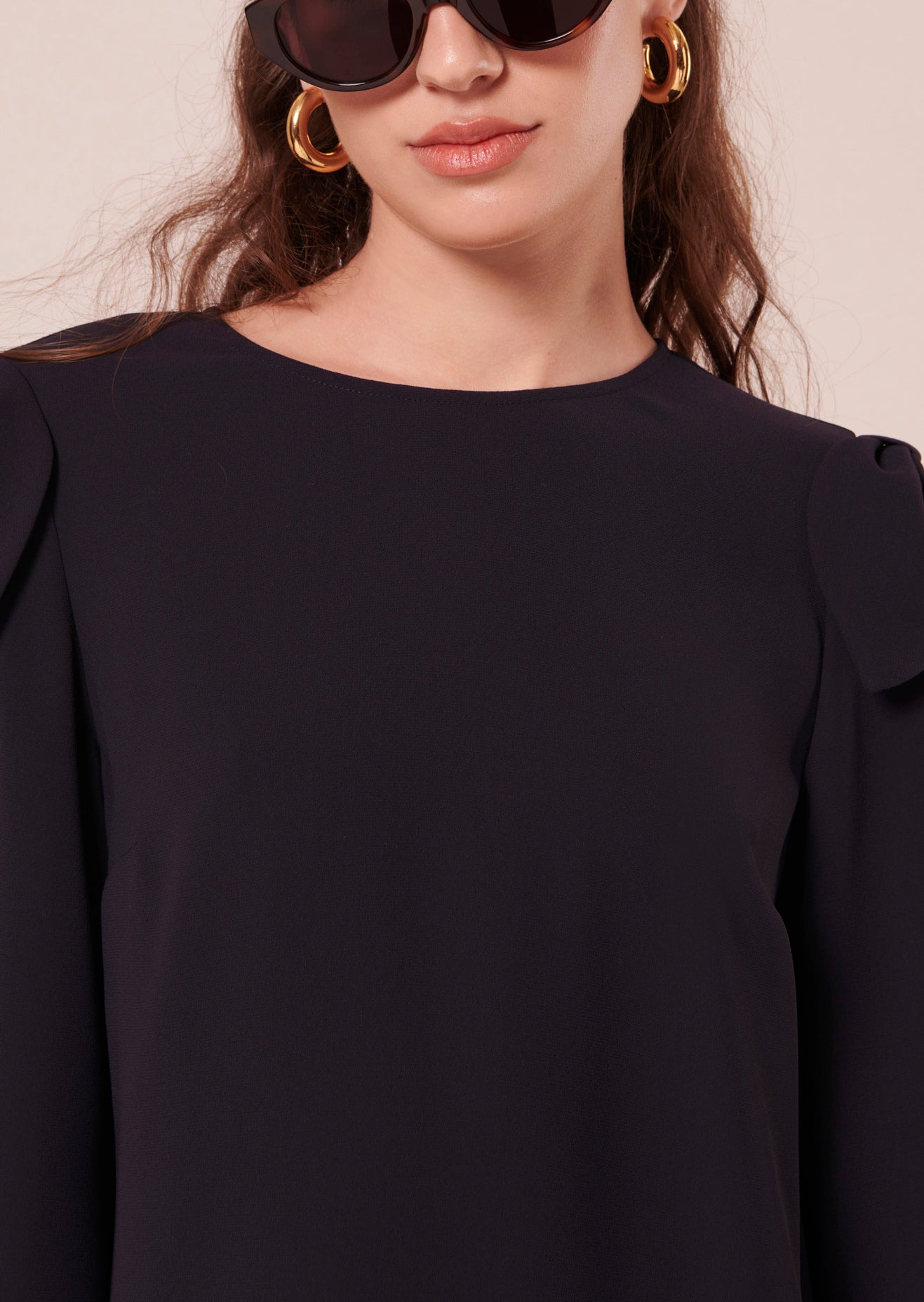 Robe Renato bleu nuit en crêpe Faume - seconde main