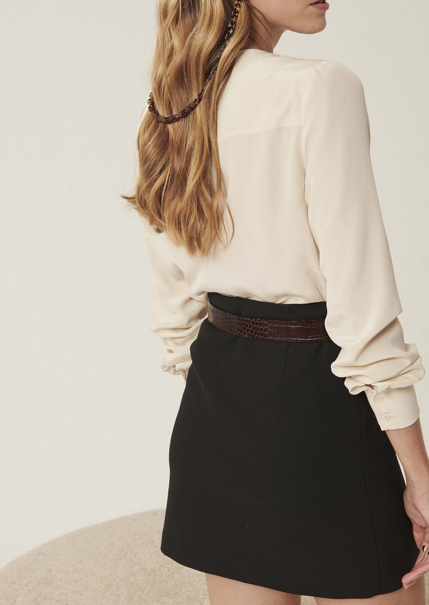 Blouse Tabene écrue en crêpe de chine Faume - seconde main