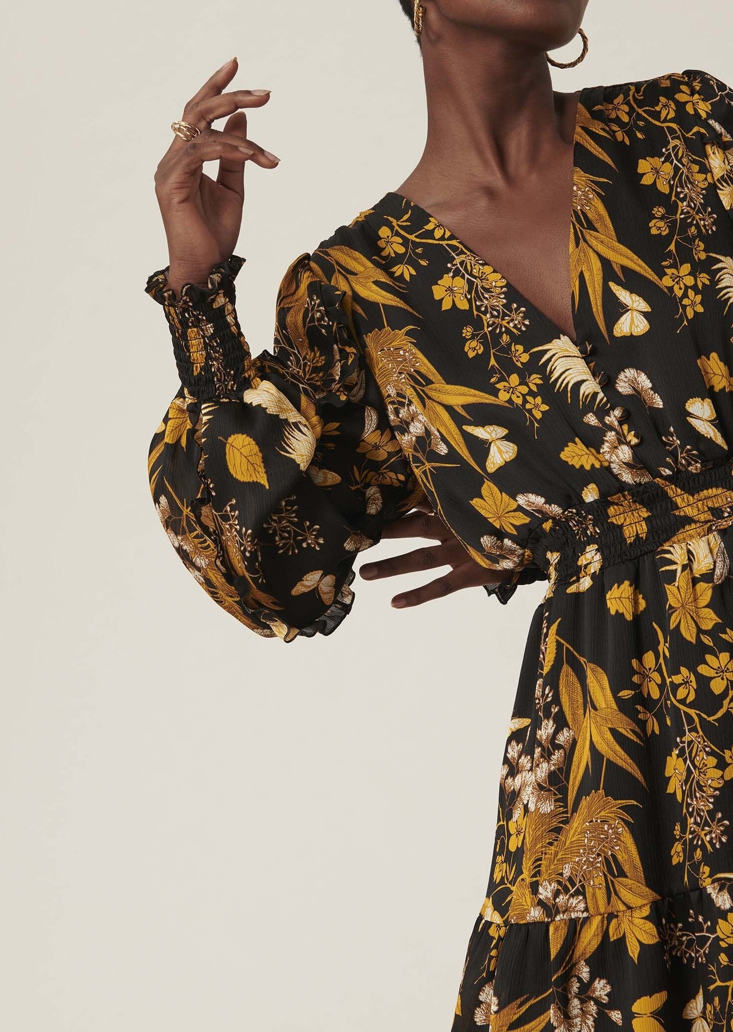 Robe Rhifen noire imprimé papillon de nuit Faume - seconde main