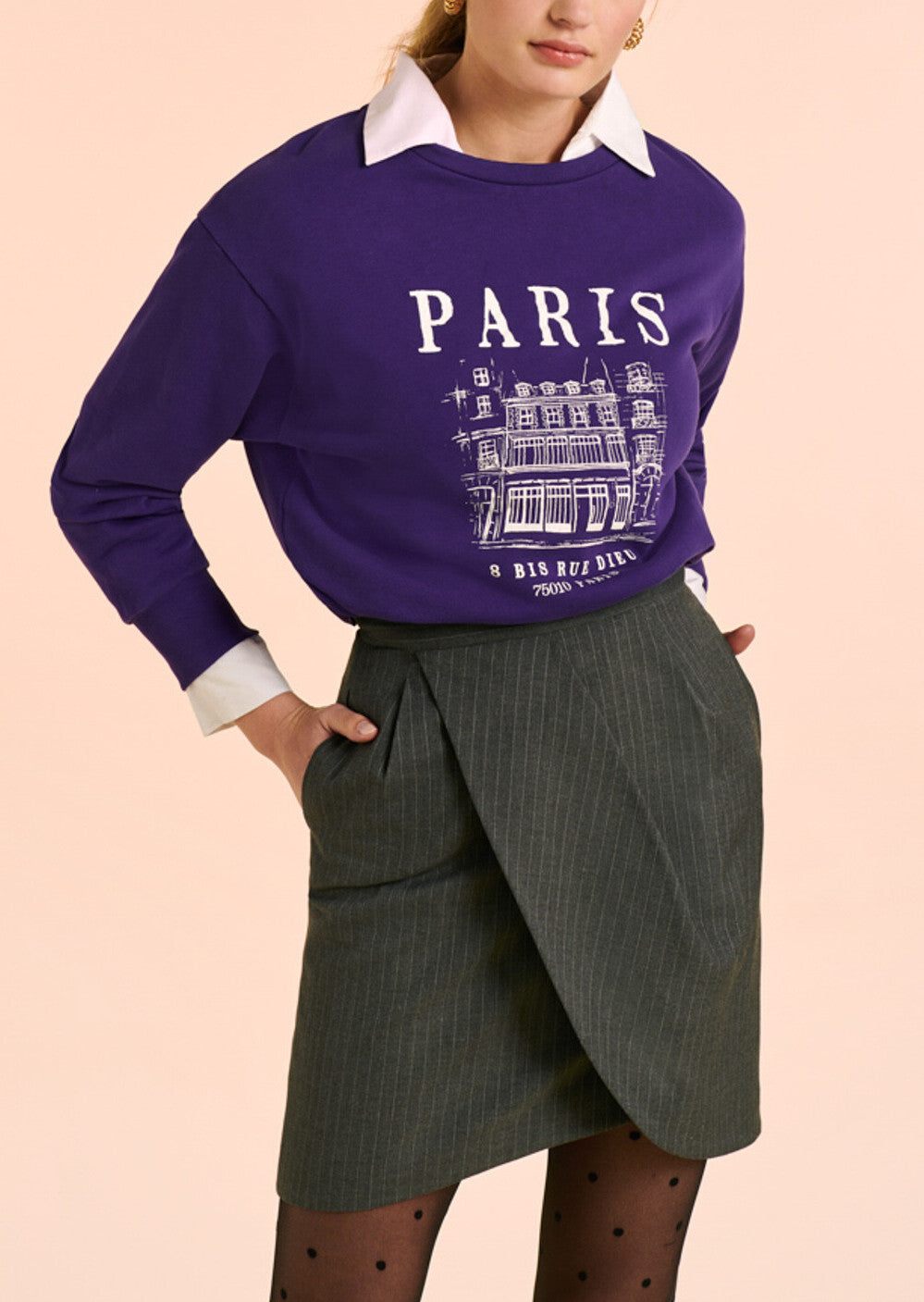 Jupe Jolie drapée à rayures Faume - seconde main