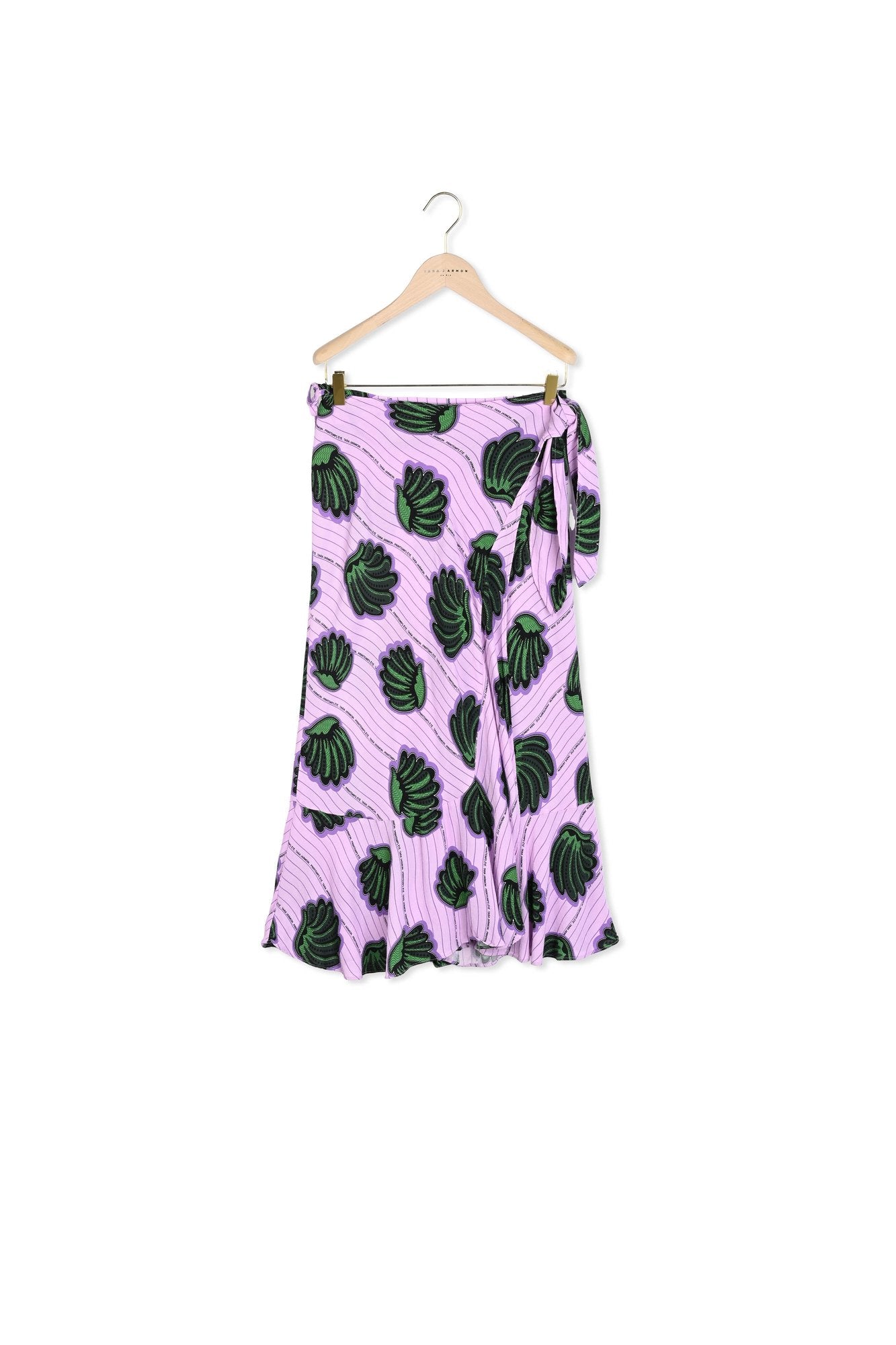 Jupe Jen en viscose parme imprimé de coquillages Faume - seconde main