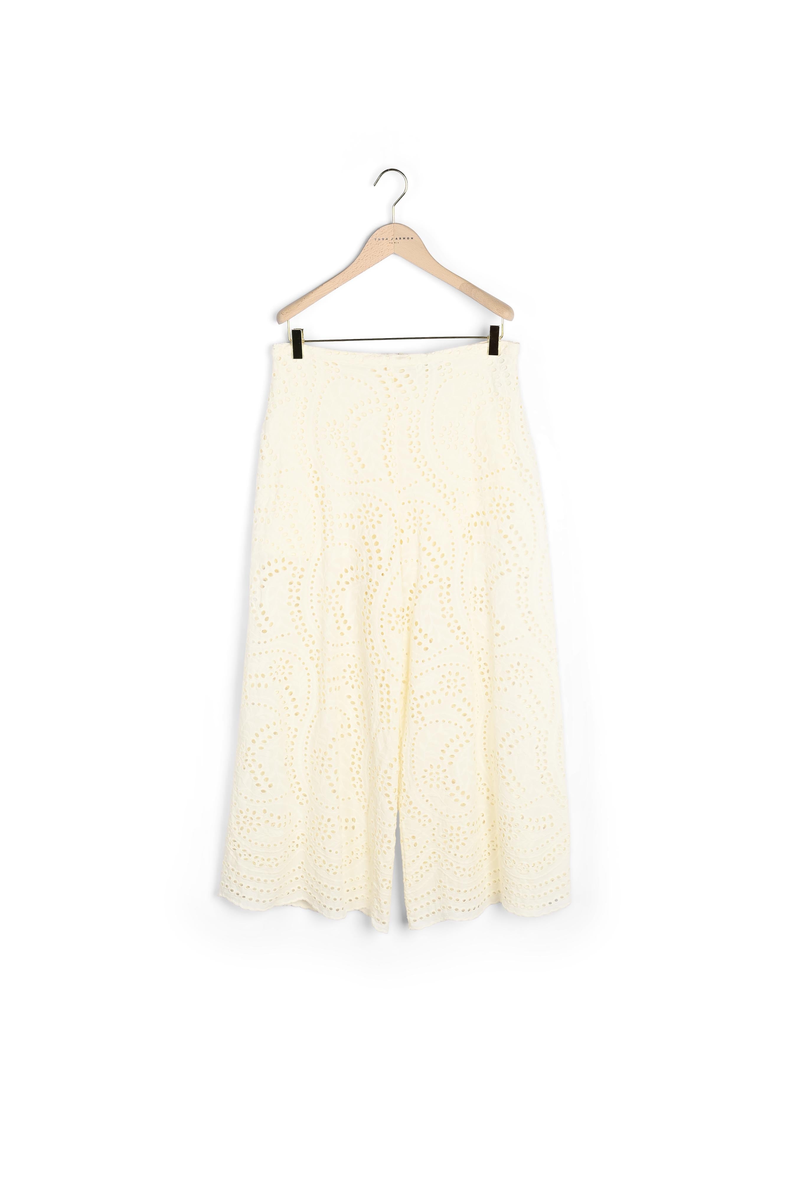 Pantalon Paprika écru en broderie Faume - seconde main