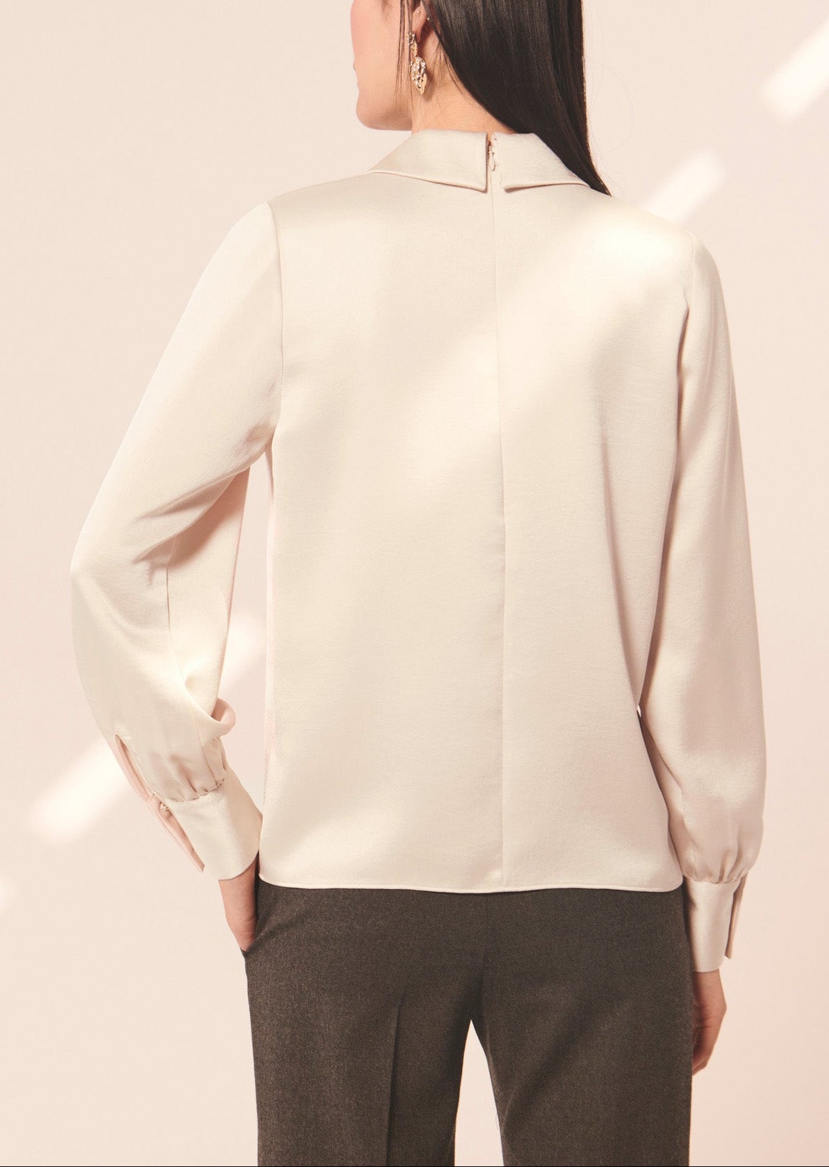 Top Tianna écru en satin fluide Faume - seconde main