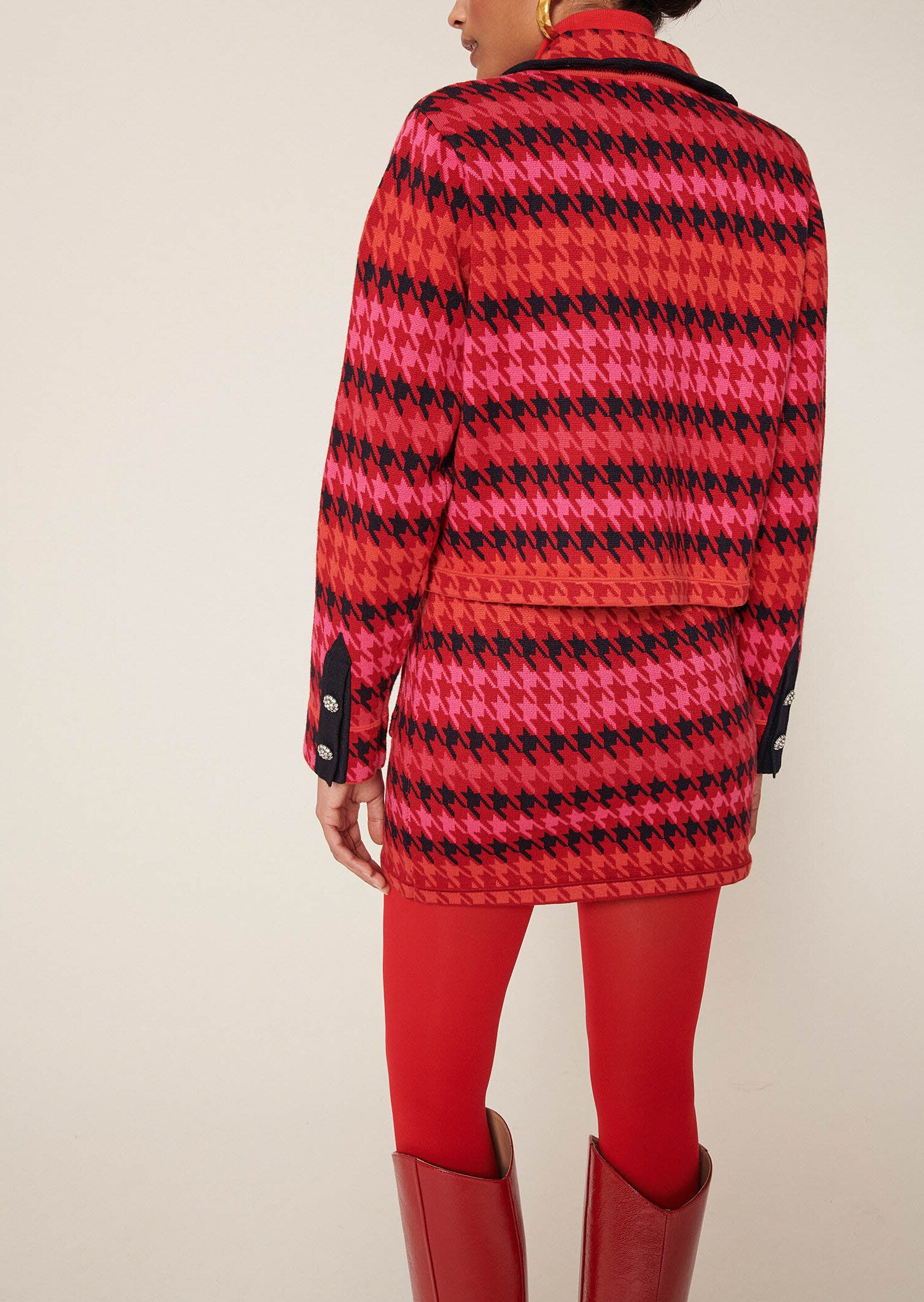 Gilet Gala bordeaux pied de poule Faume - seconde main