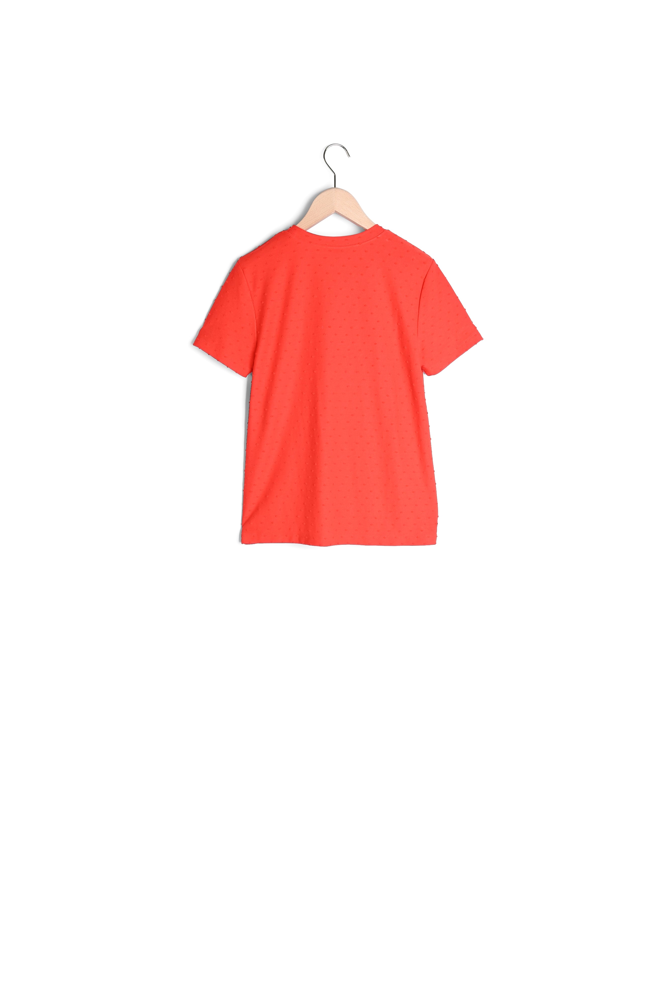 T-shirt Happy jacquard rouge à pois Faume - seconde main