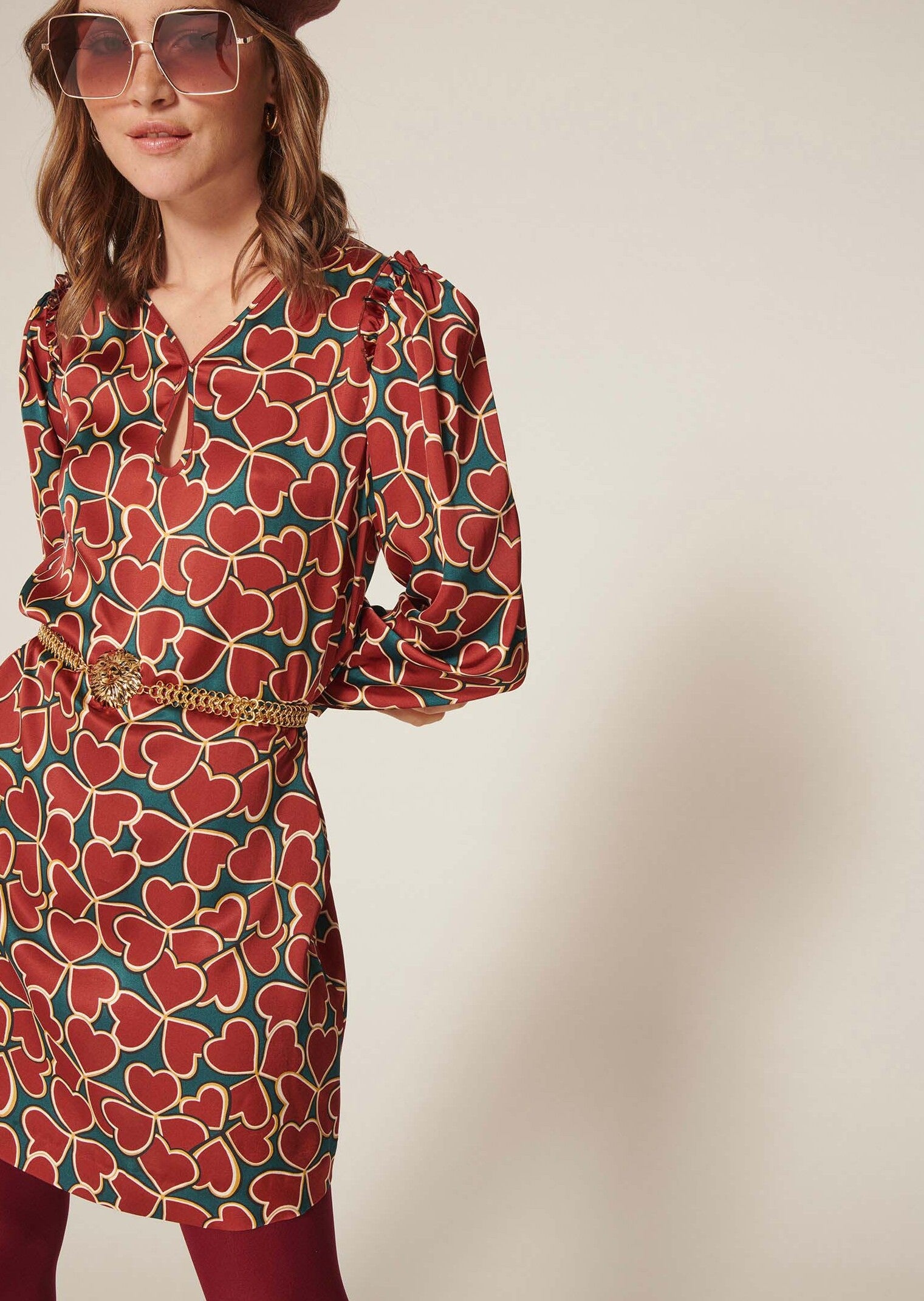 Robe Ruffa verte imprimé trèfles Faume - seconde main