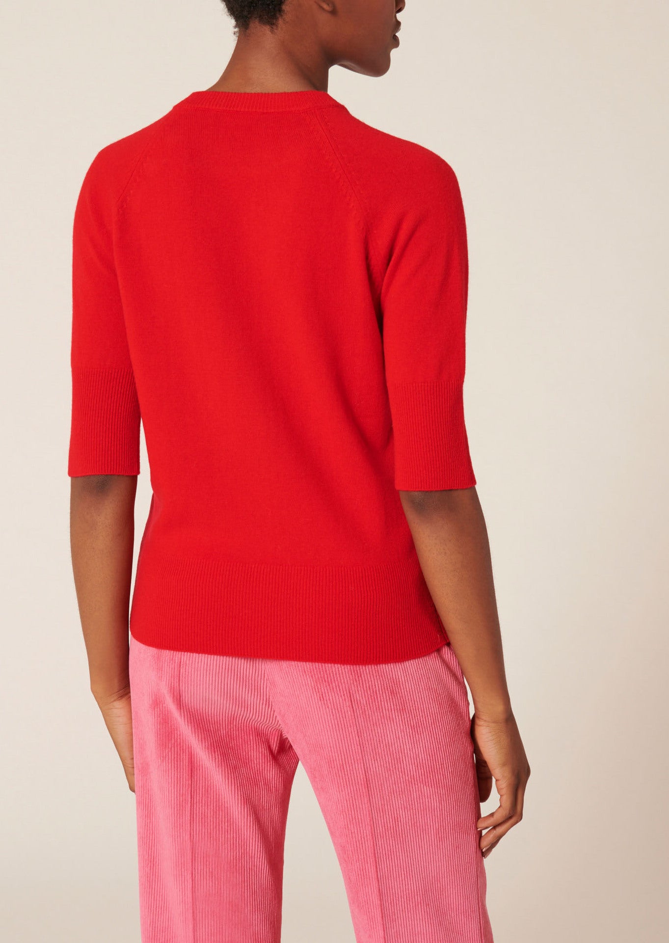 Pull Pastelle rouge en laine merinos Faume - seconde main