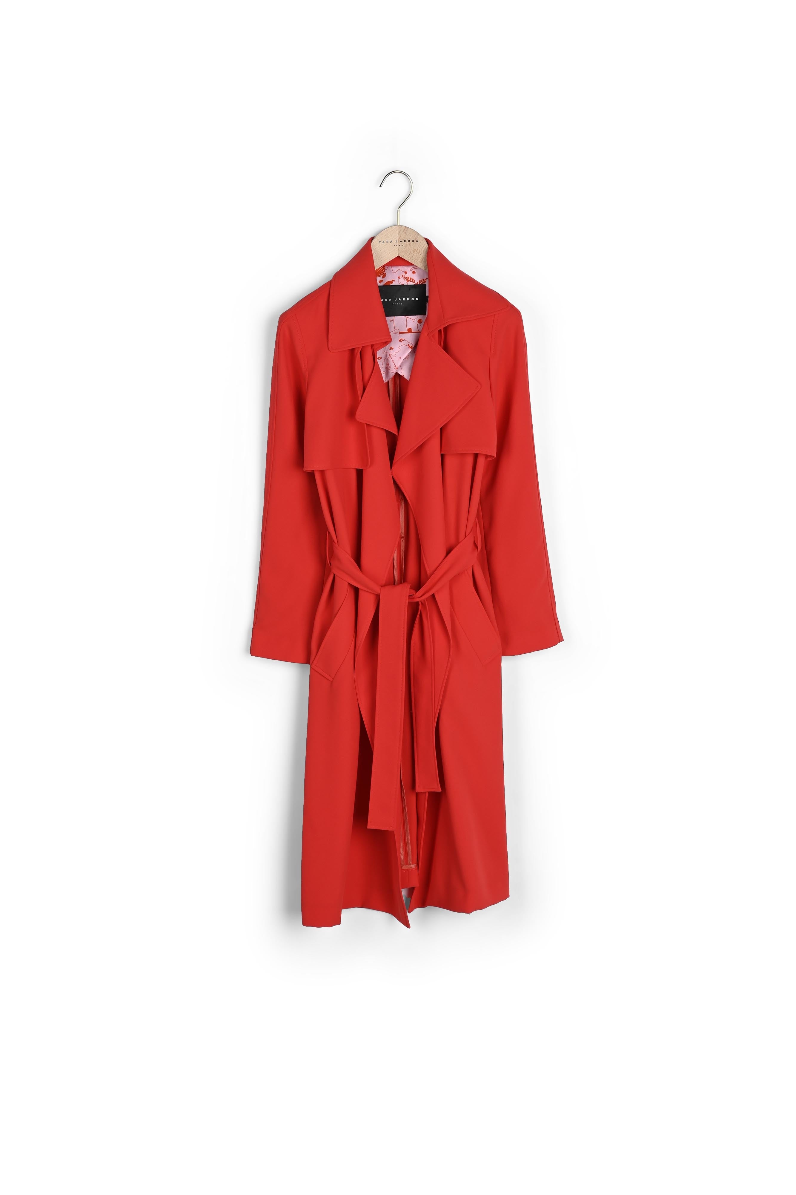 Trench-coat Mandy rouge en crêpe Faume - seconde main