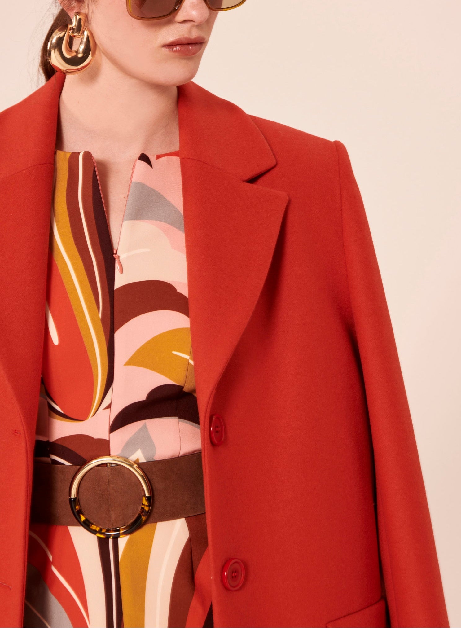 Top Tina marron imprimé graphique Faume - seconde main