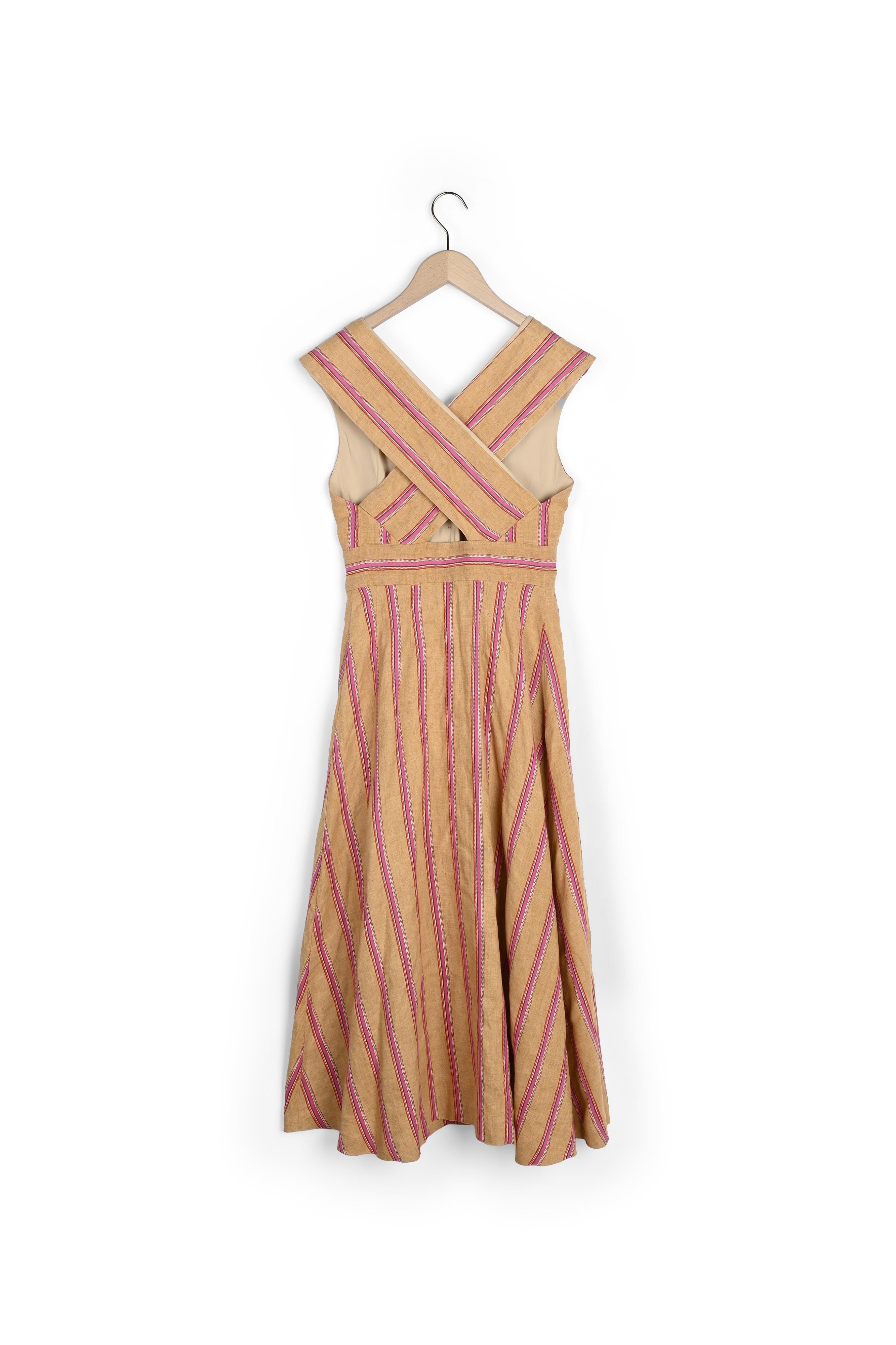 Robe orange à rayures roses Faume - seconde main