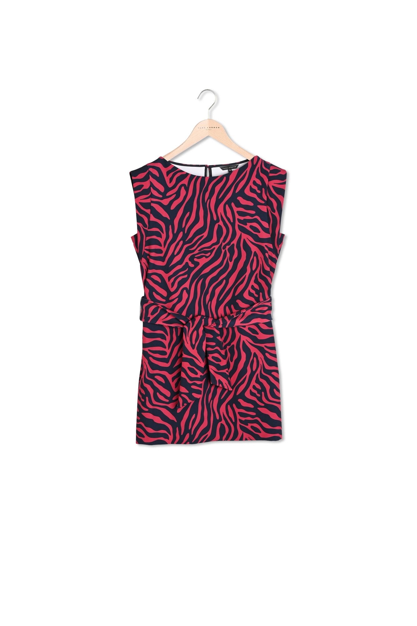 Robe Roisin imprimé zèbre bleu nuit et bordeaux Faume - seconde main