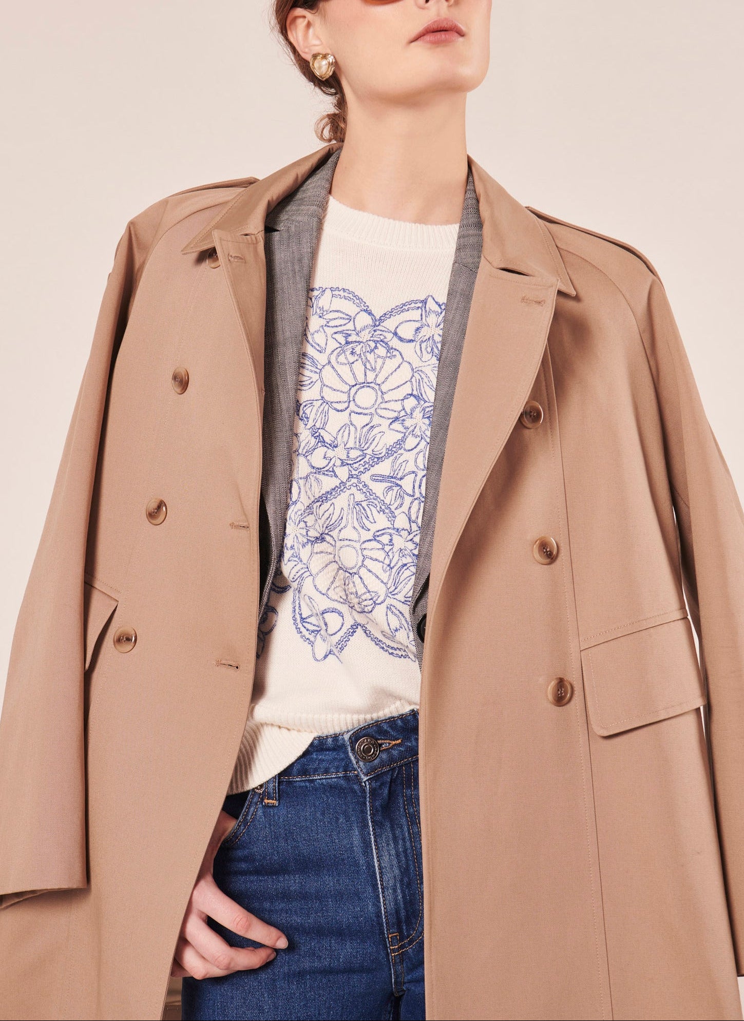 Pull Philae écru en laine et coton Faume - seconde main