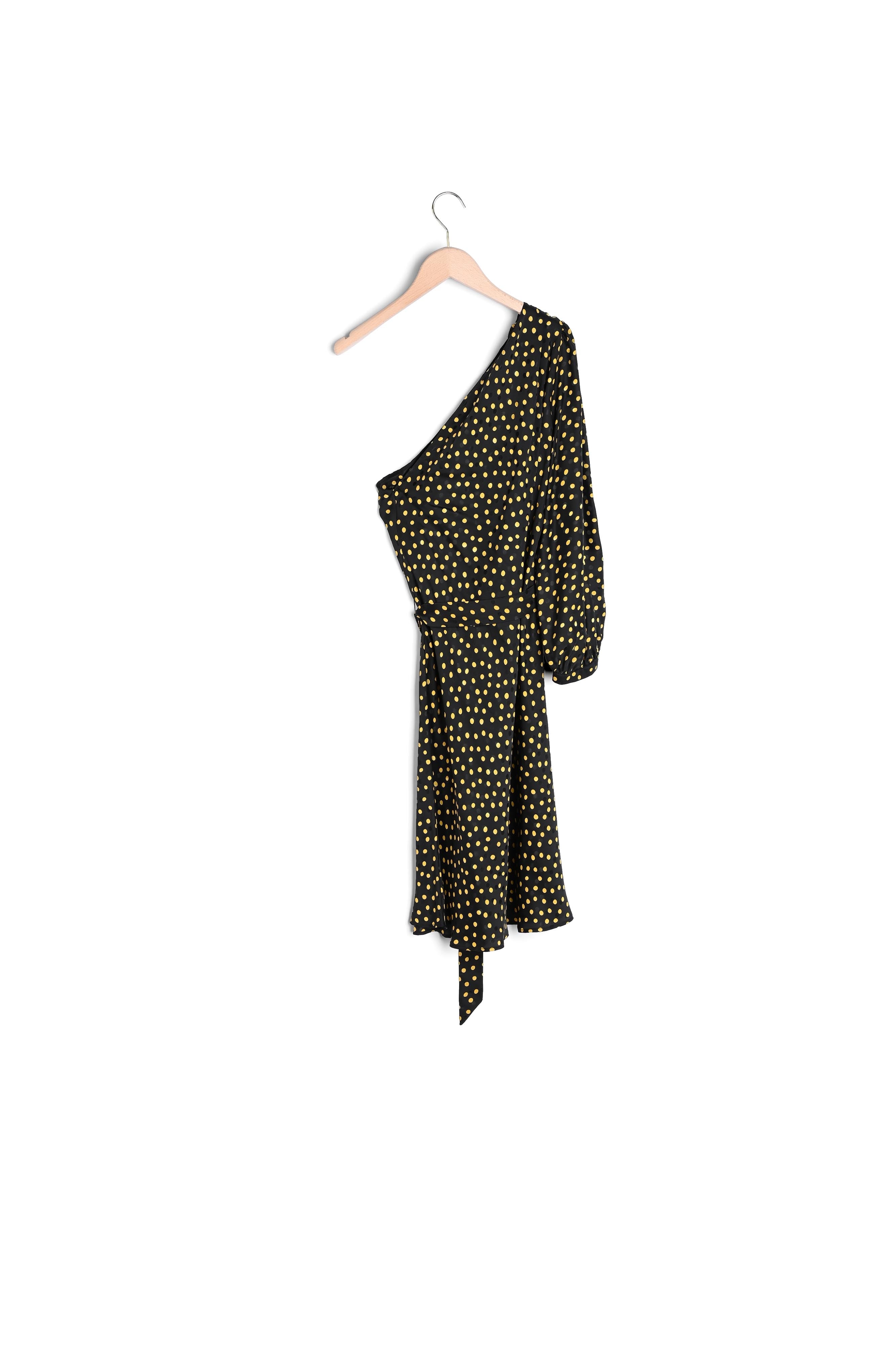 Robe one-shoulder Riona en jacquard pois Faume - seconde main