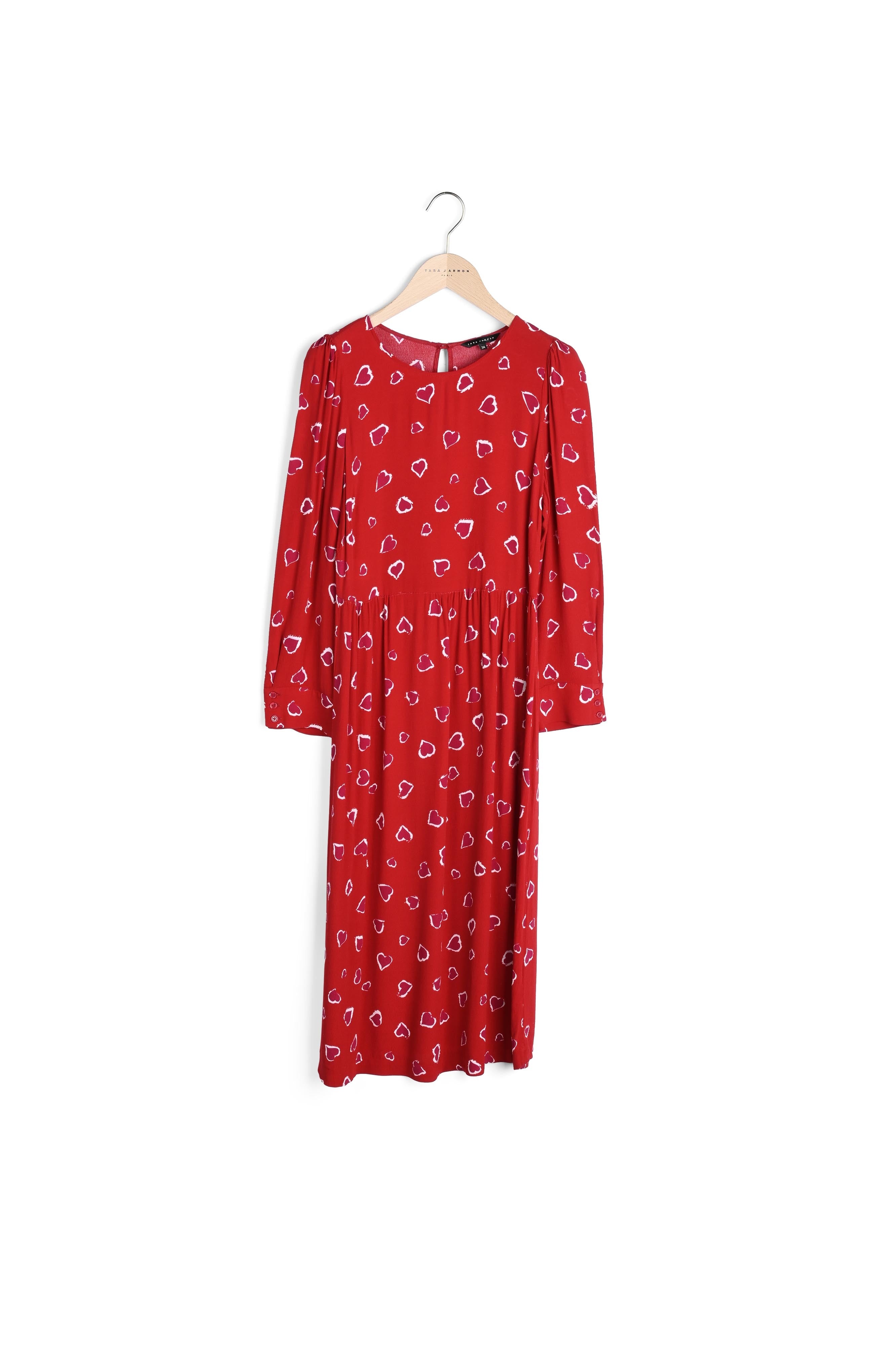 Robe Rubbia rouge imprimé coeurs léopard Faume - seconde main