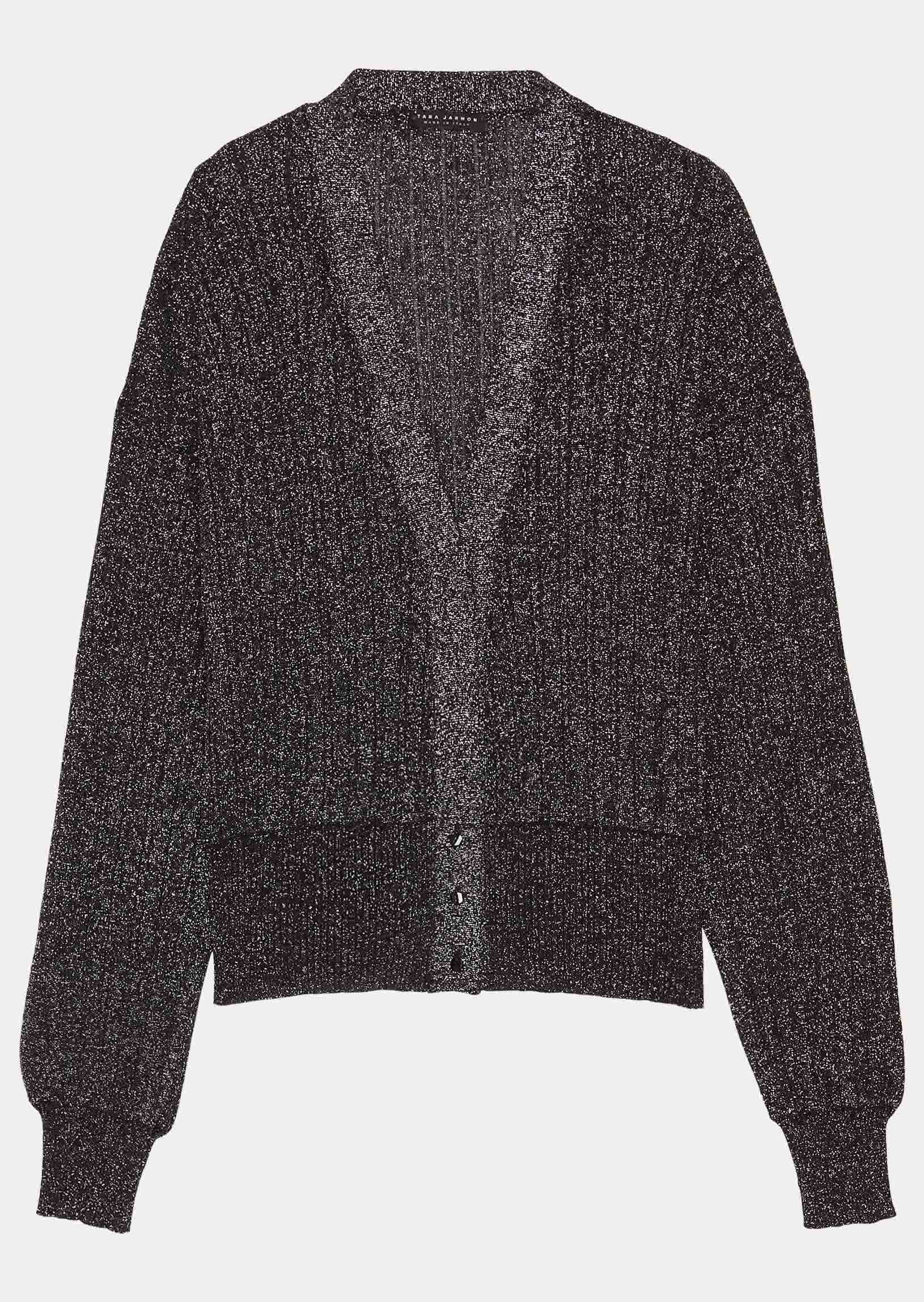 Gilet Galatee noir en maille fine lurex Faume - seconde main