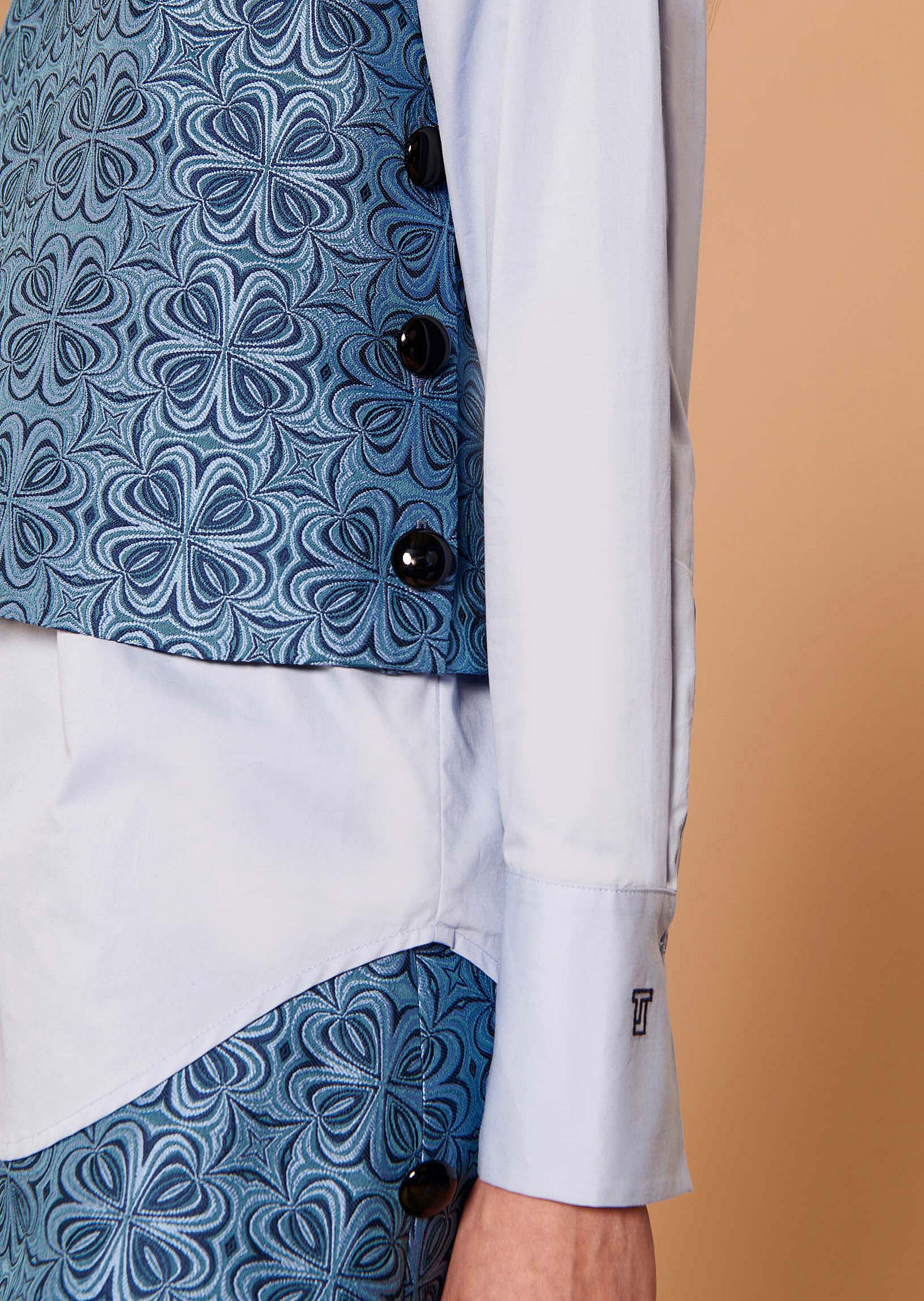 Top Taisa bleu en jacquard Faume - seconde main