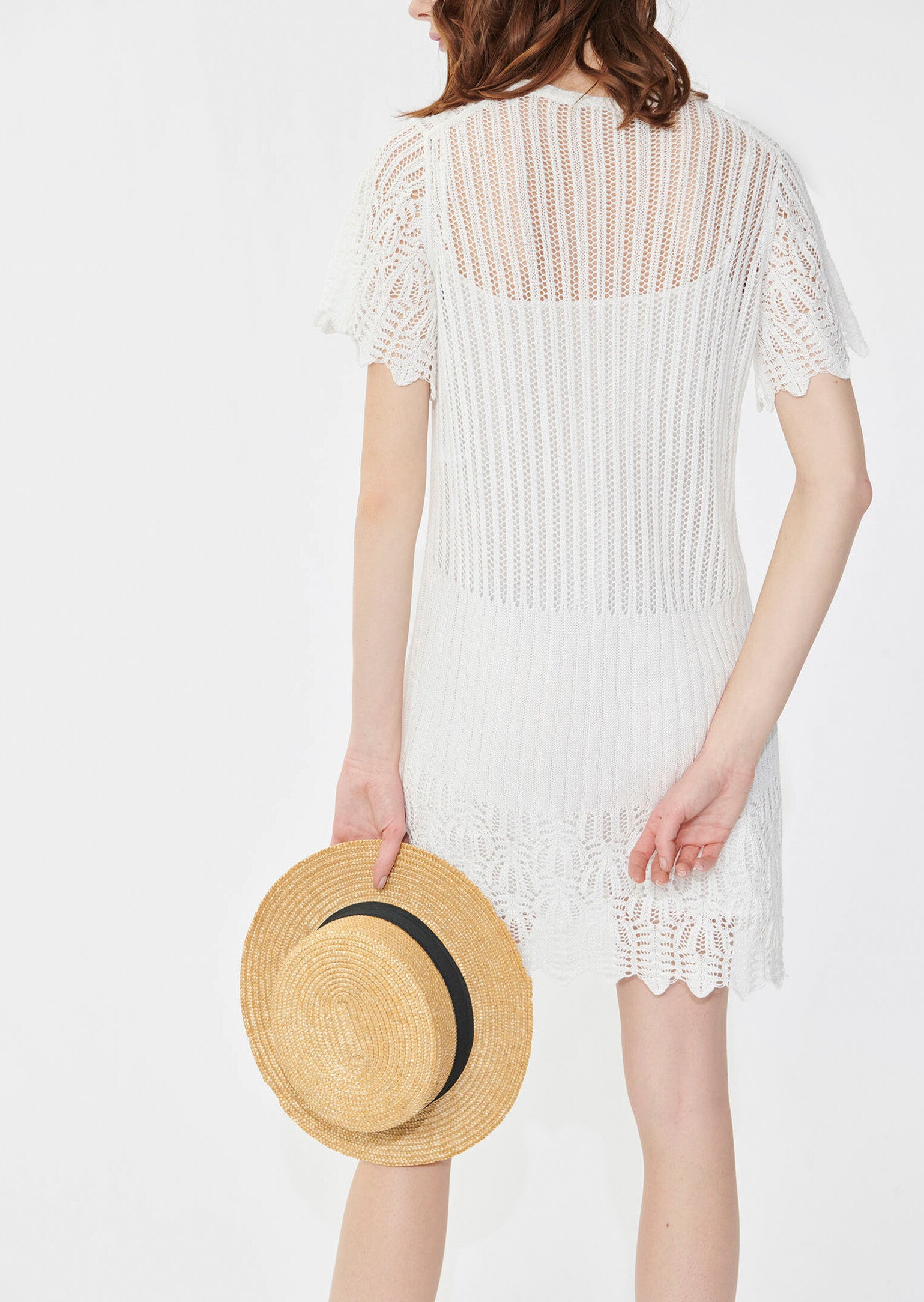 Robe Rainbow écrue en lin ajourée Faume - seconde main