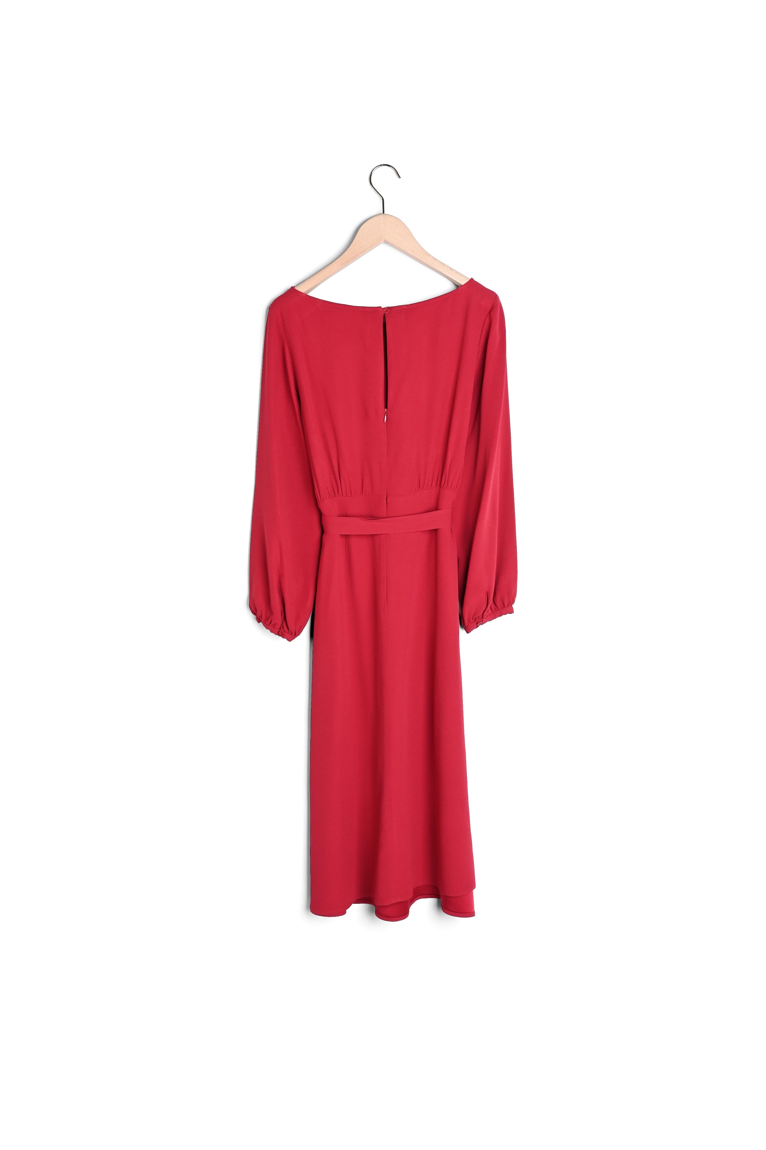 Robe Rylly mi-longue en crêpe envers satin flamme Faume - seconde main