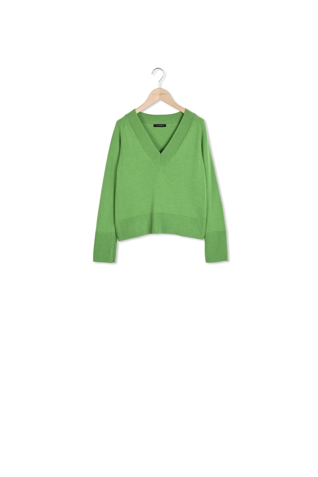 Pull Penelope vert en laine mérinos et alpaga Faume - seconde main